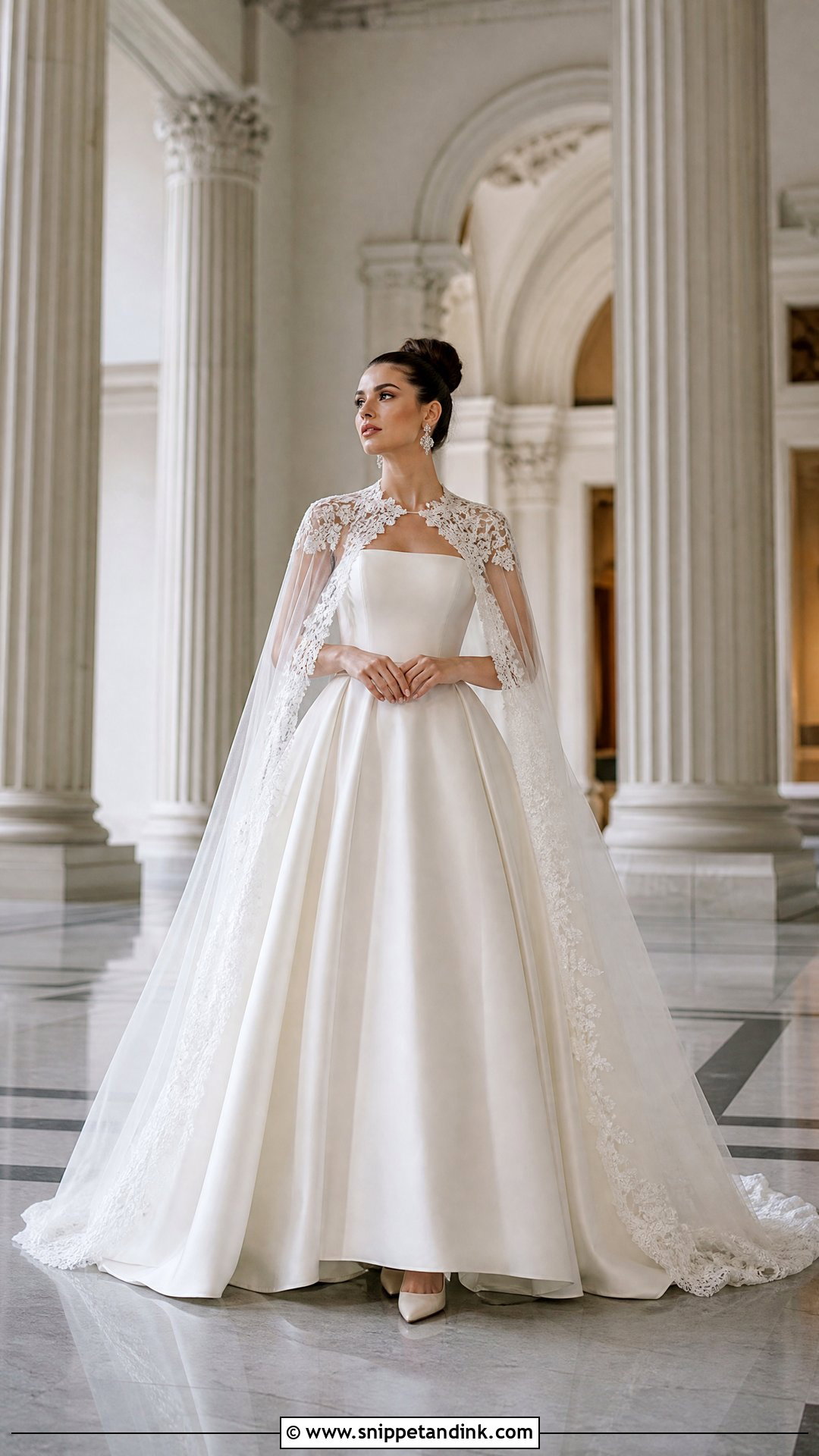 Cape Princess Wedding Gown - Snippet and Ink - 25 Dream Princesses Wedding Gown Ideas