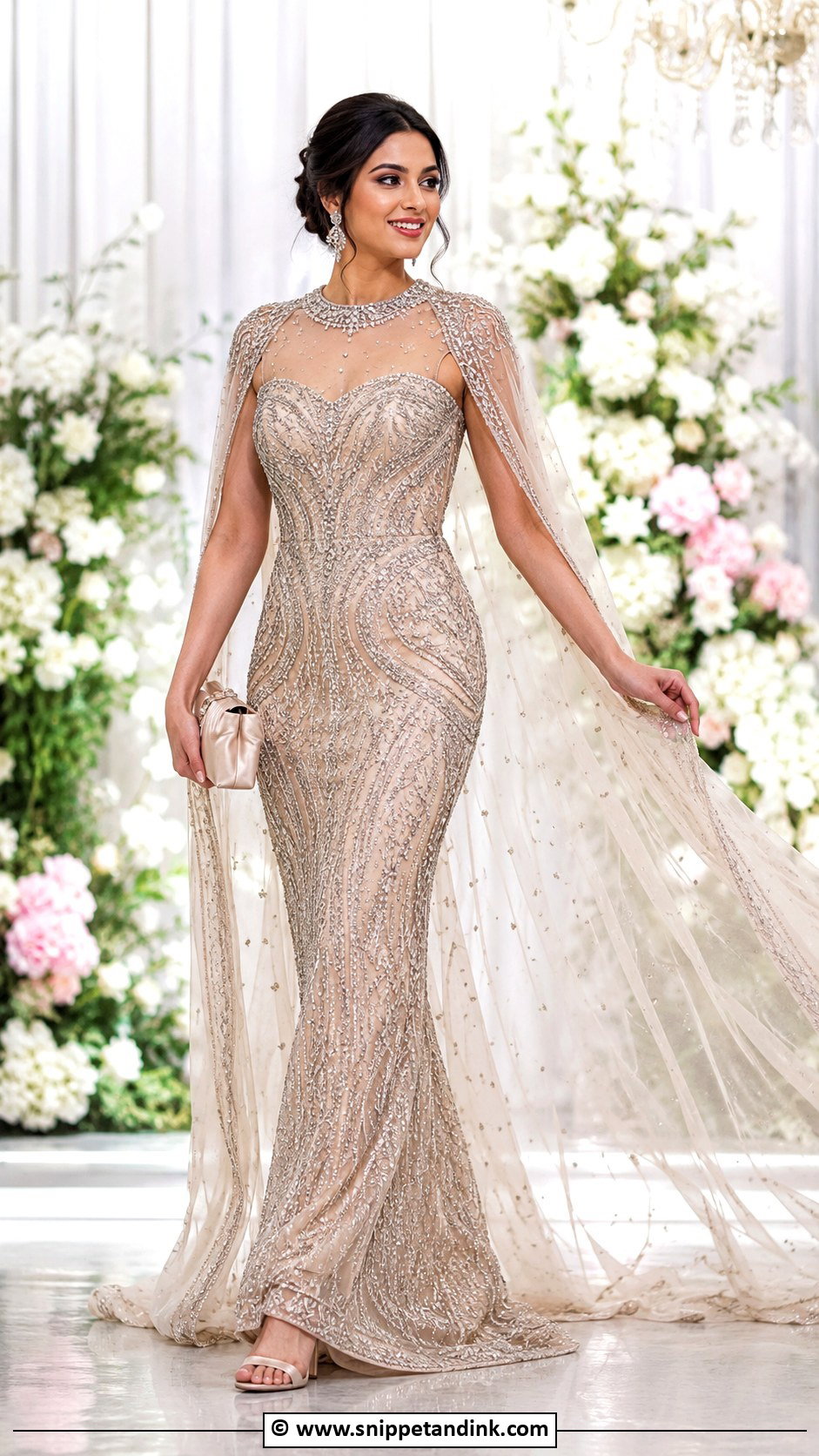 Cape Reception Gown - Snippet and Ink - 25 Indian Receptions Bridal Gowns