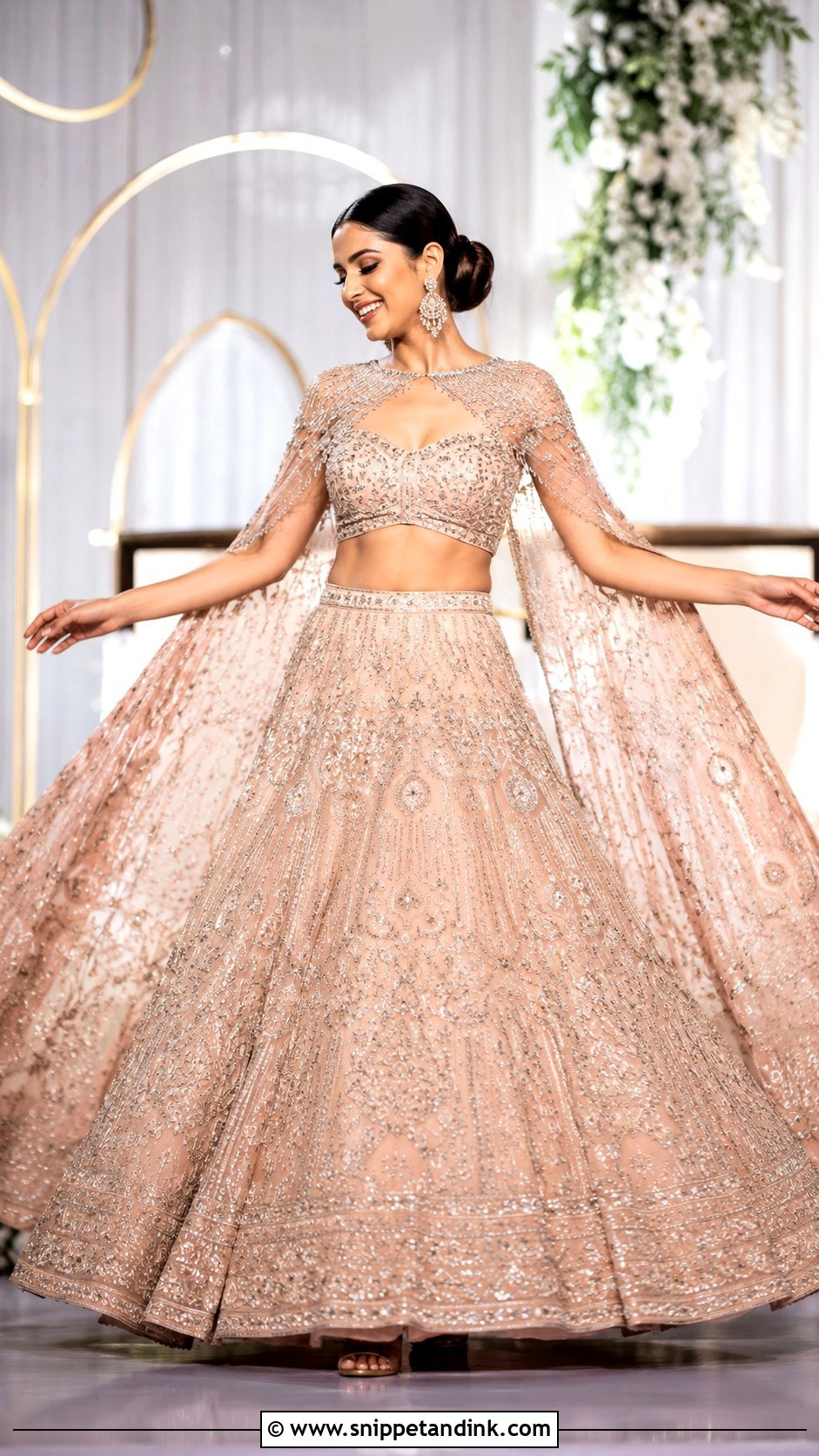 Cape Sangeet Lehenga - Snippet and Ink - 25 Sangeet Outfits for Bride