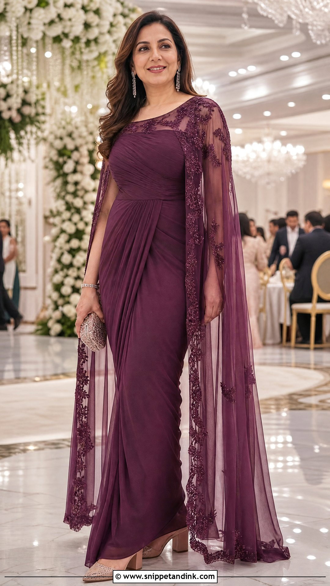 Cape Saree For Bridal Mom - Snippet and Ink - 20 Indian Bridal Mom Dress Ideas