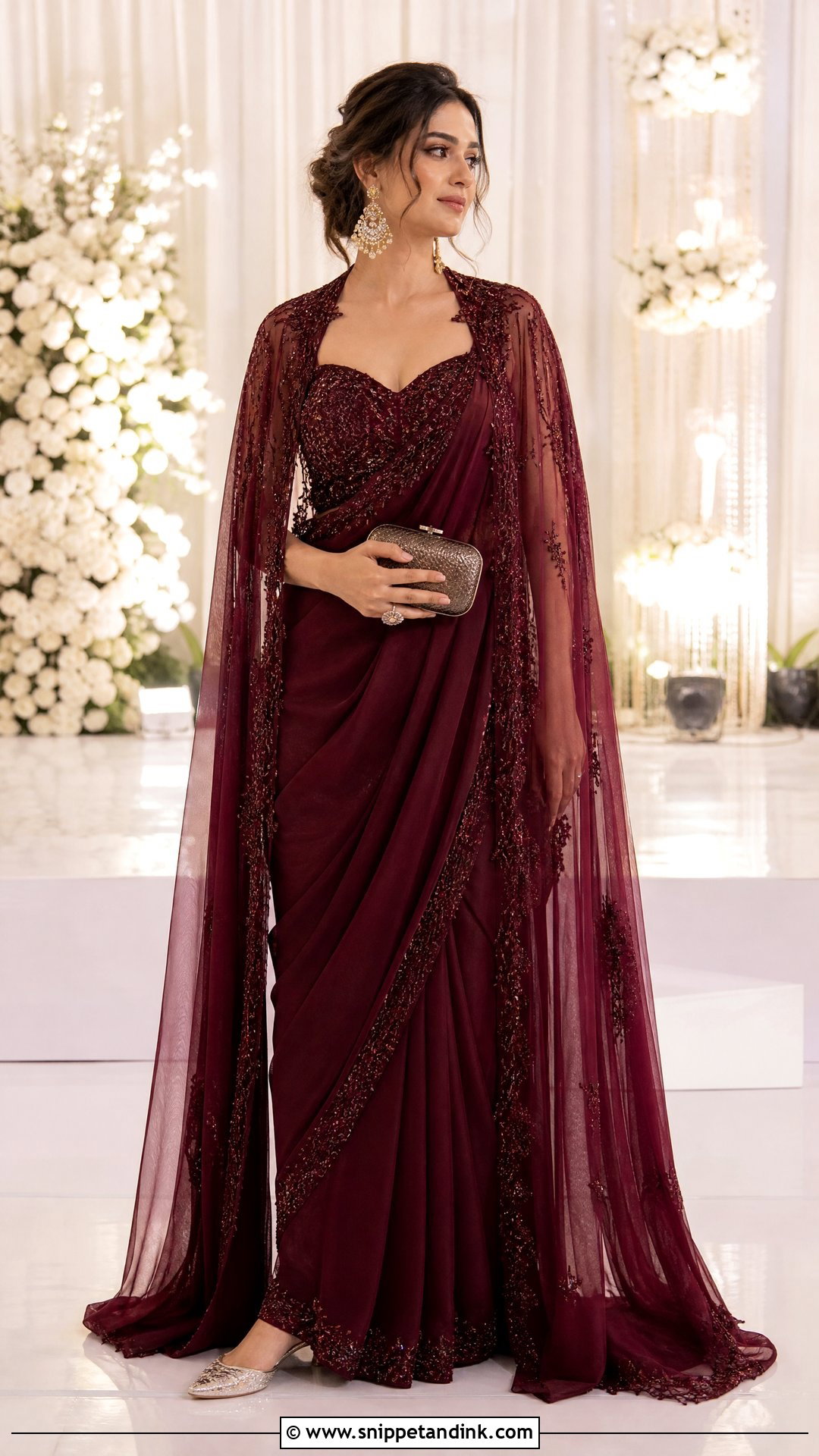 Cape Saree for Sangeet Bride - Snippet and Ink - 20 Outfit for Sangeet Function for Bride Ideas