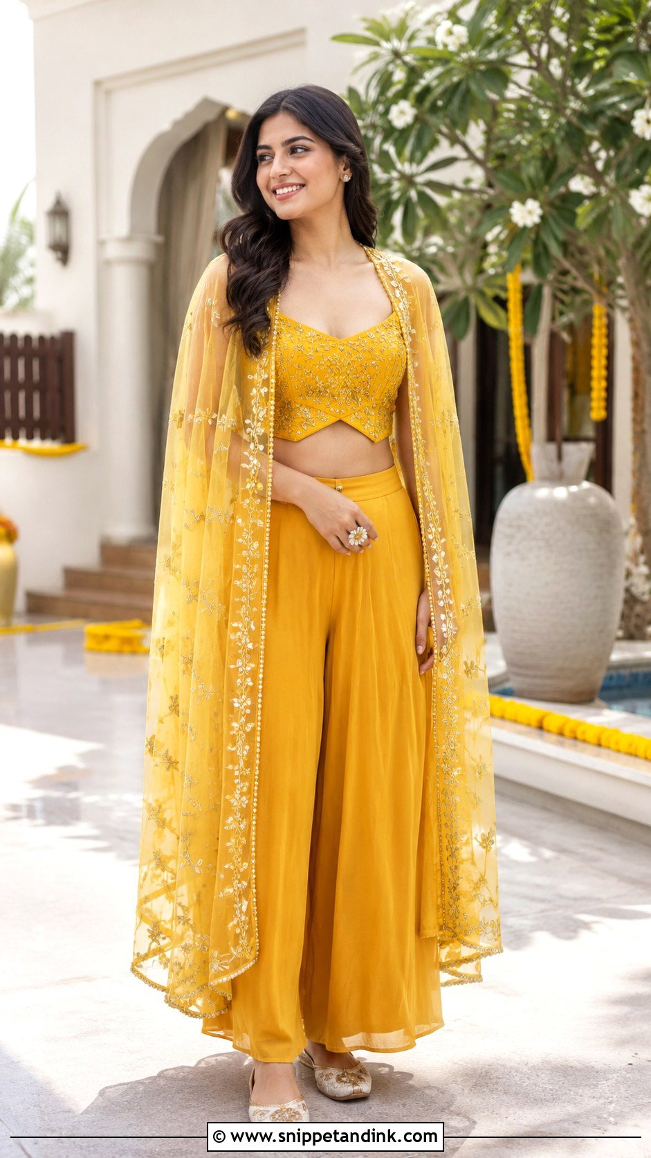 Cape Set For Haldi - Snippet and Ink - 25 Indian Haldi Outfit Ideas