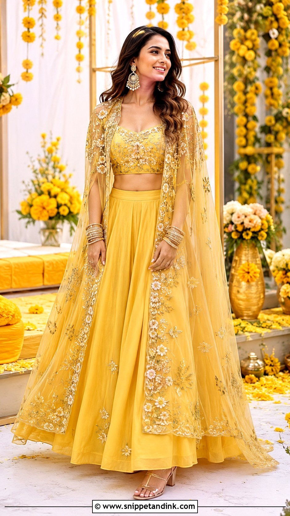 Cape Set For Haldi - Snippet and Ink - 25 Haldi Ka Dress Ideas