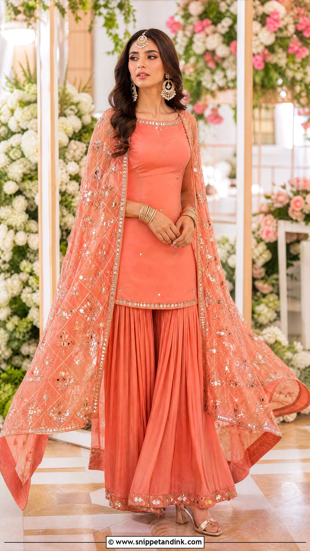 Cape Sharara Mehndi Bridal Outfit - Snippet and Ink - 20 Pakistani Mehndi Bridal Wear Ideas