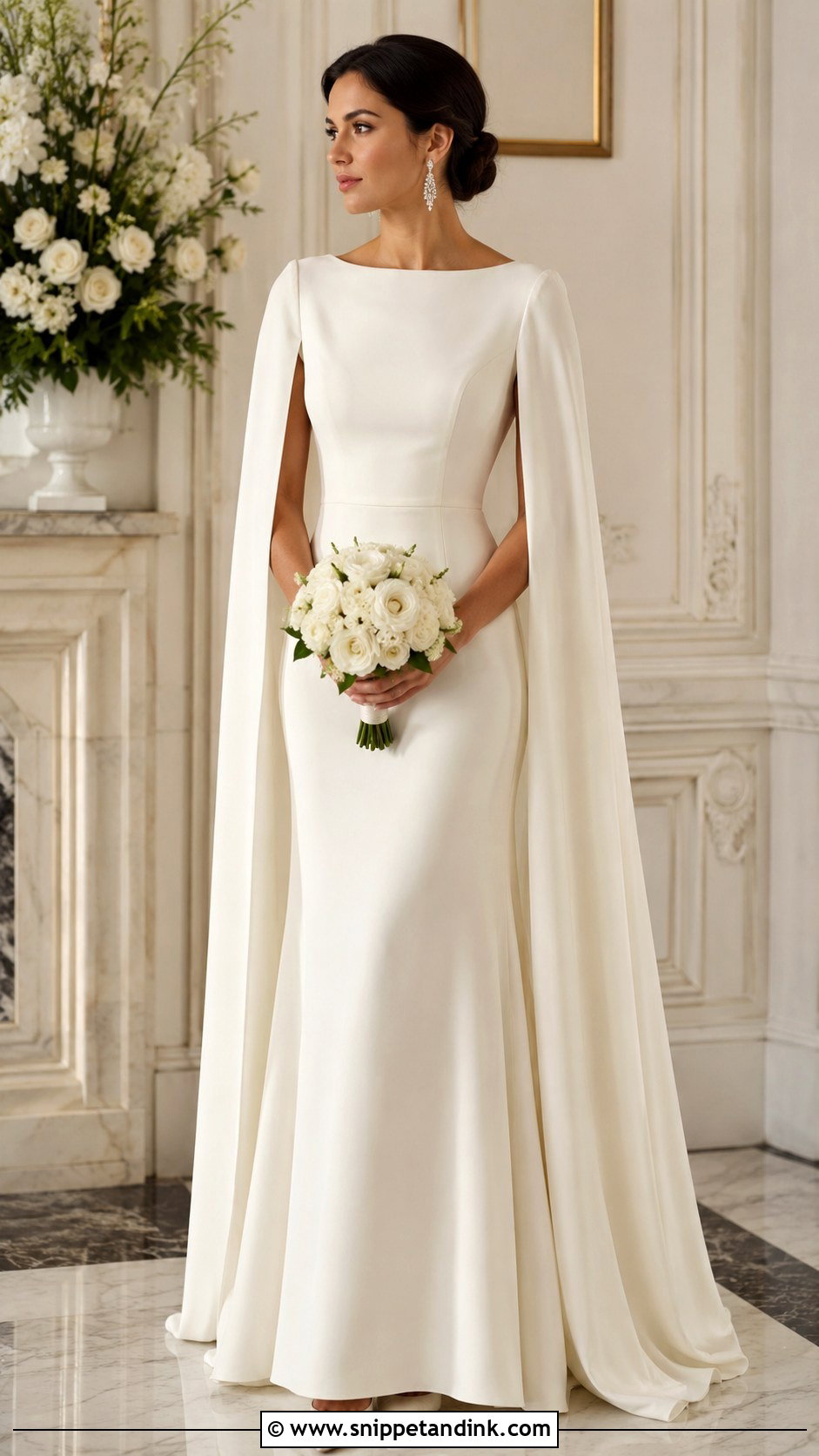 Cape Sleeve 70s Wedding Dress - Snippet and Ink - 20 70s Wedding Dresses