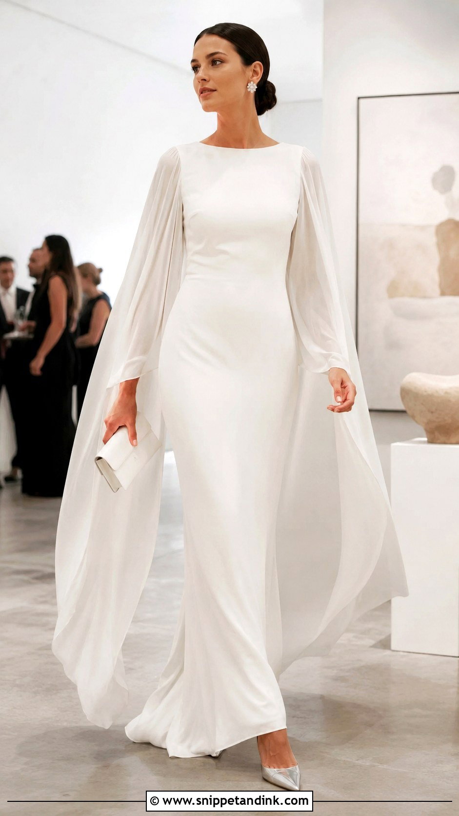 Cape Sleeve After Party Wedding Dress - Snippet and Ink - 20 After Party Wedding Dress Long Ideas