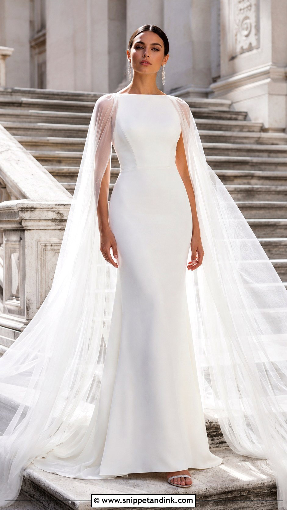 Cape Sleeve Angel Wedding Dress - Snippet and Ink - 20 Angel Wedding Dress Ideas