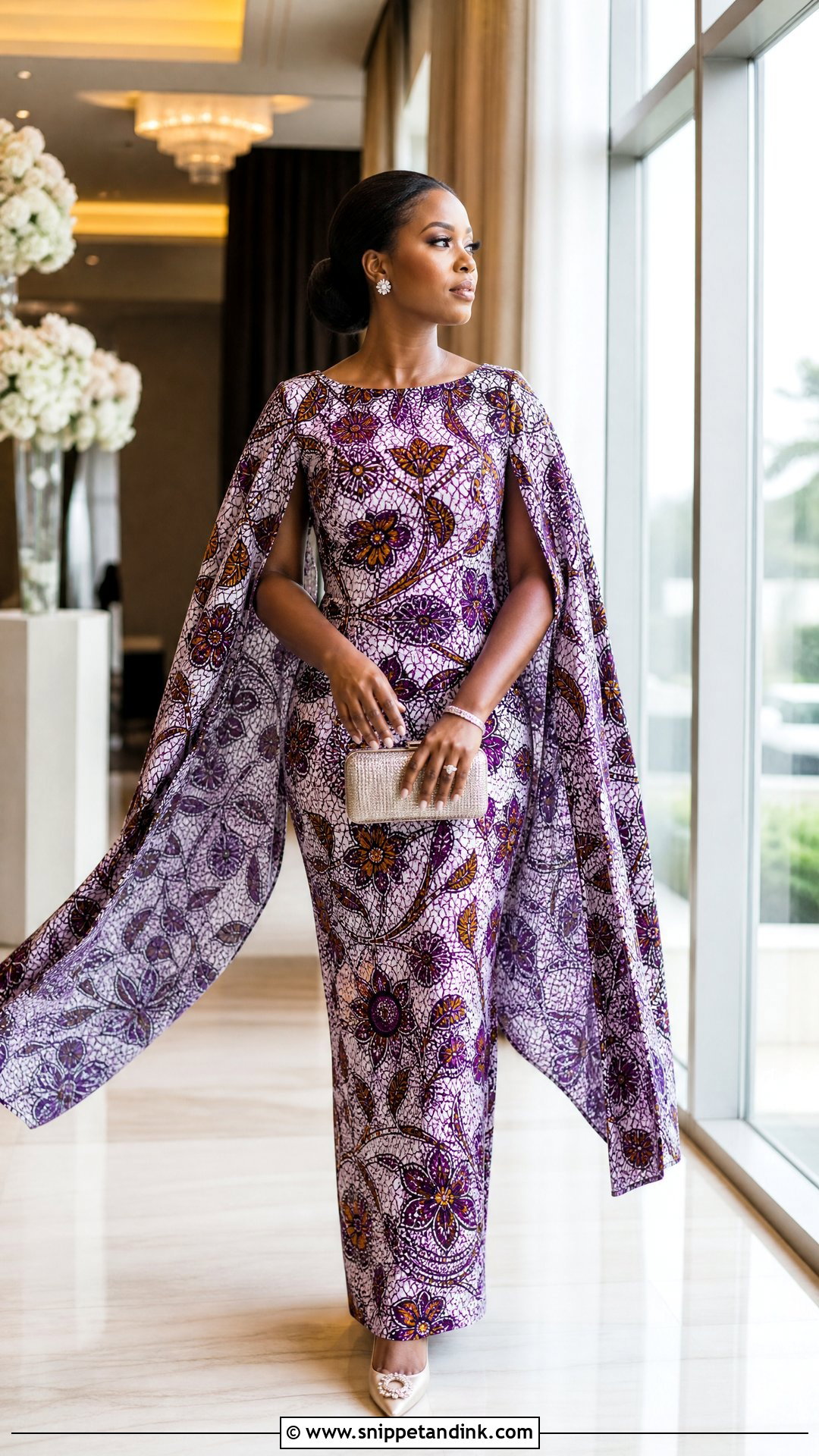 Cape Sleeve Ankara Wedding Dress - Snippet and Ink - 25 Ankara Wedding Dress Ideas