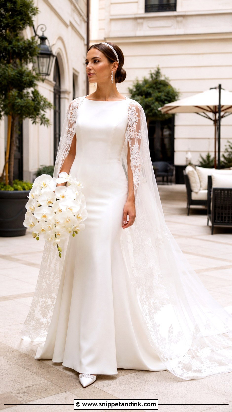 Cape Sleeve Blair Wedding Dress - Snippet and Ink - 20 Blair Wedding Dress Ideas