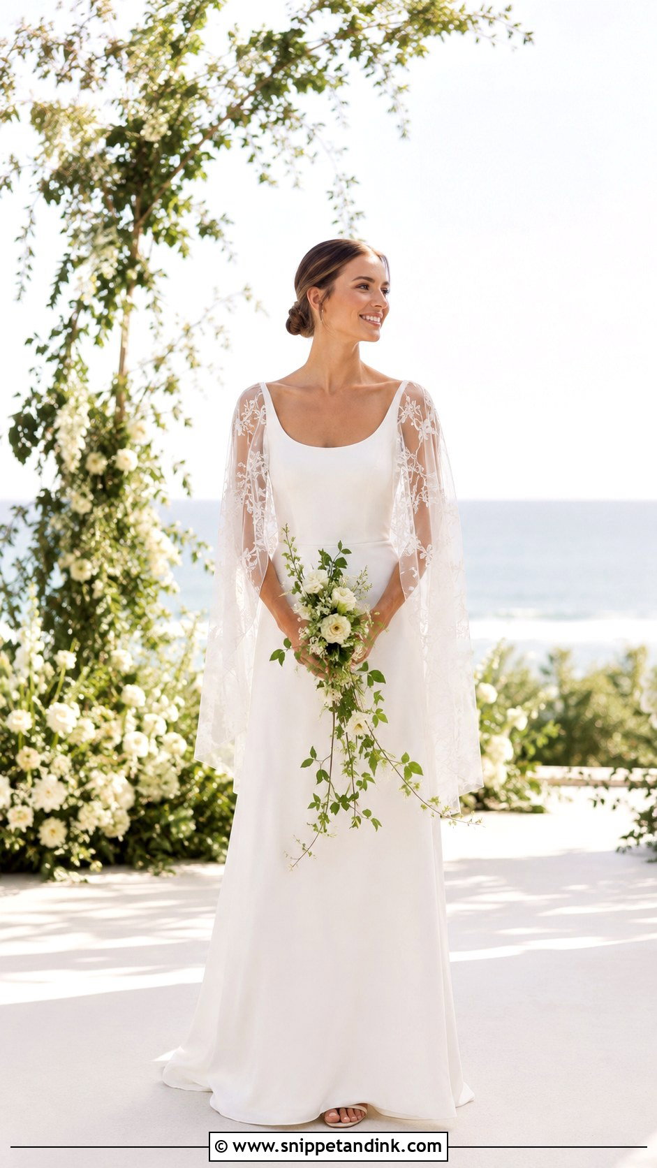 Cape Sleeve Boho Spring Wedding Dress - Snippet and Ink - 20 Boho Spring Wedding Dress Ideas
