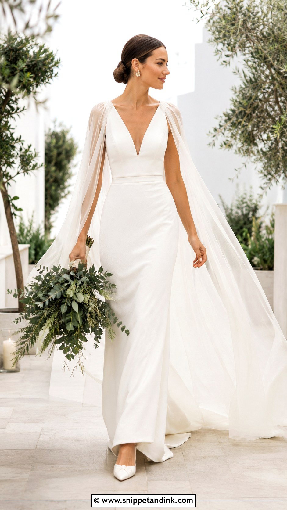 Cape Sleeve Boho Wedding Dress - Snippet and Ink - 20 Boho Chic Wedding Dresses