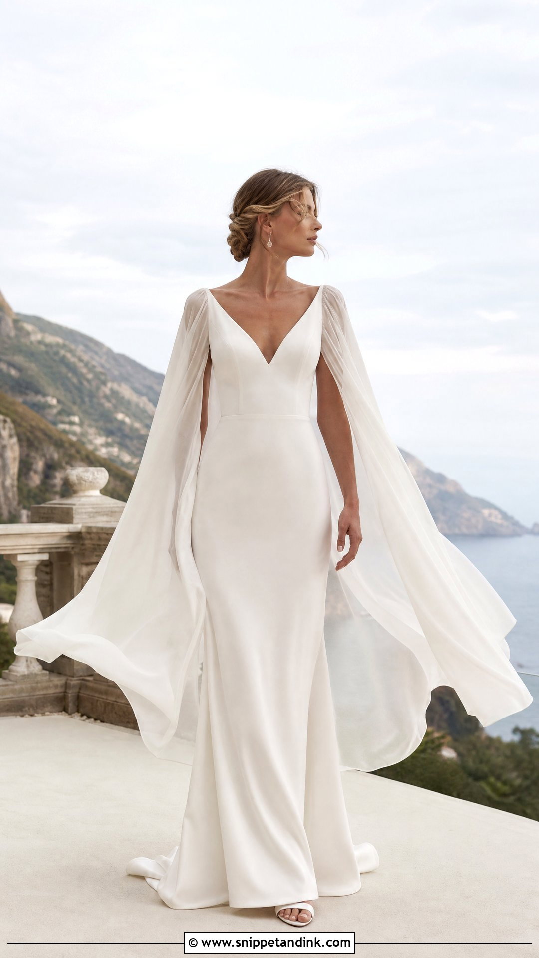 Cape Sleeve Boho Wedding Dress - Snippet and Ink - 25 Boho Ethereal Wedding Dress Ideas