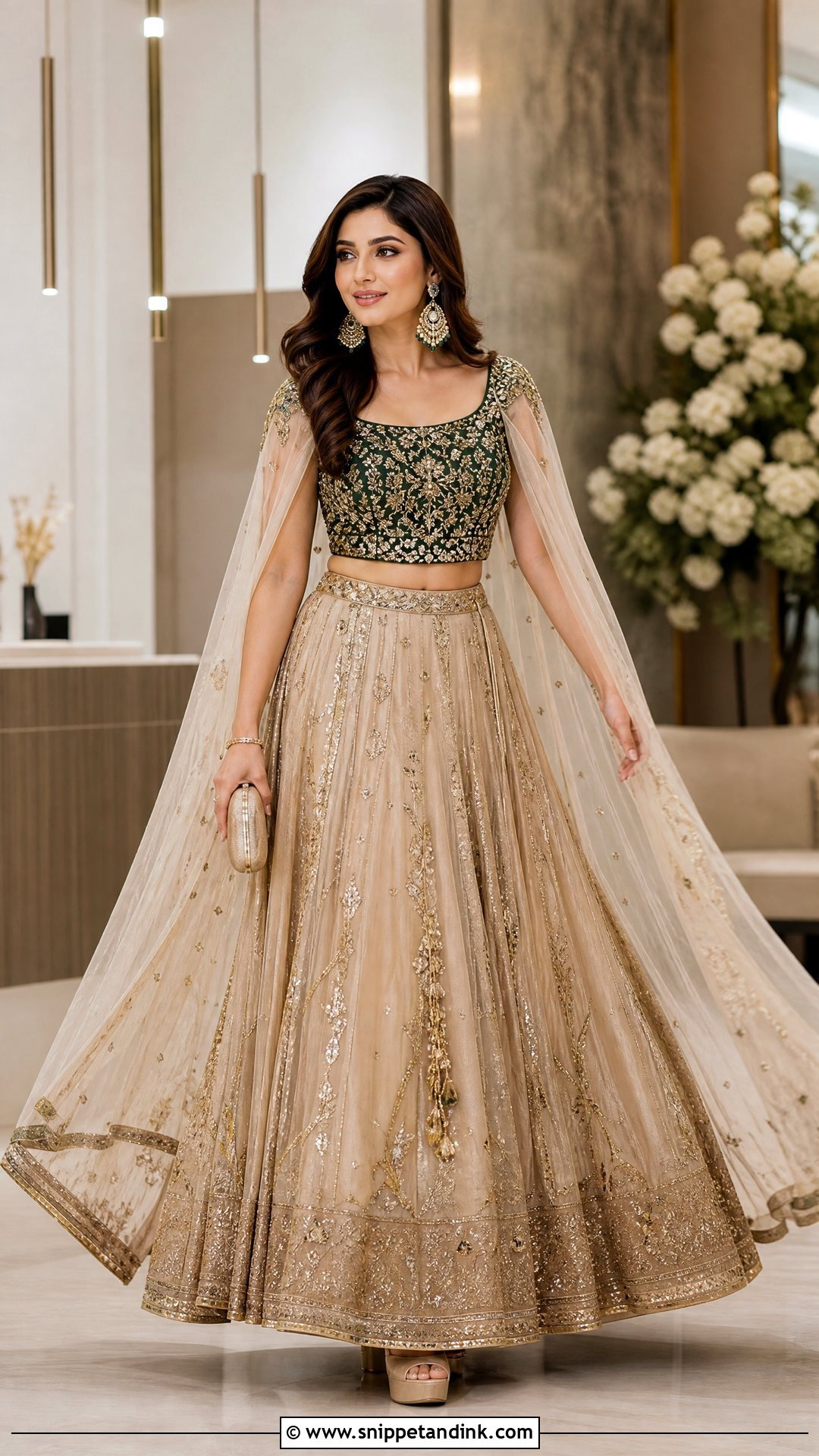 Cape Sleeve Bridal Blouse - Snippet and Ink - 20 Bridal Wedding Blouse Design Ideas