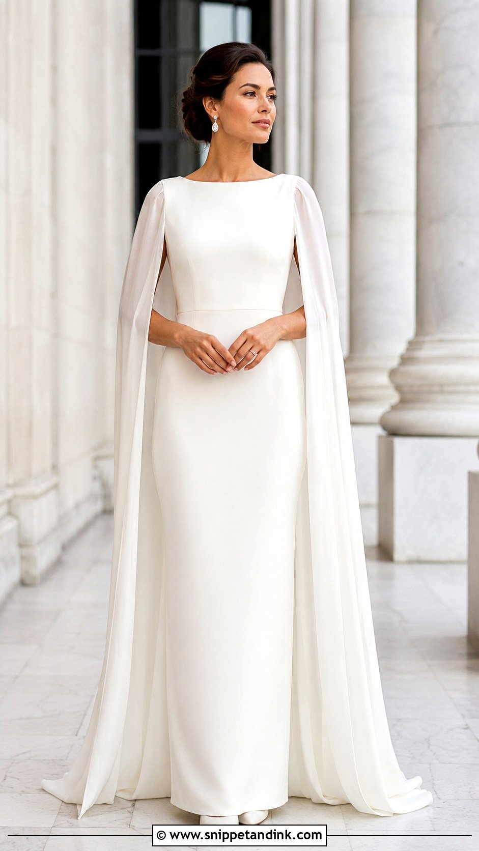 Cape Sleeve Bridal Dress - Snippet and Ink - 20 Beautiful Bridal Dresses