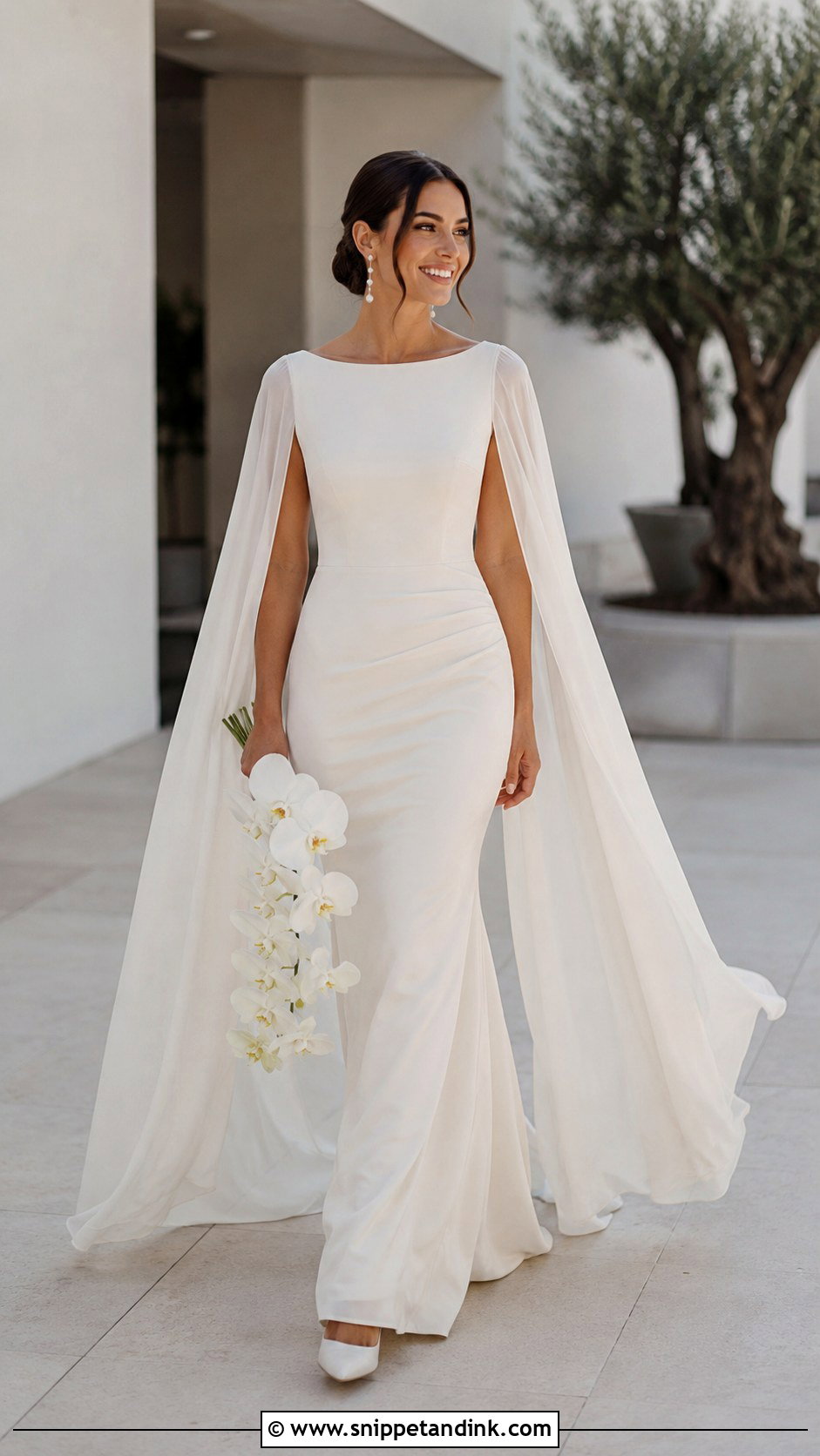 Cape Sleeve Bridal Dress - Snippet and Ink - 20 Bridal Dress Inspo Ideas