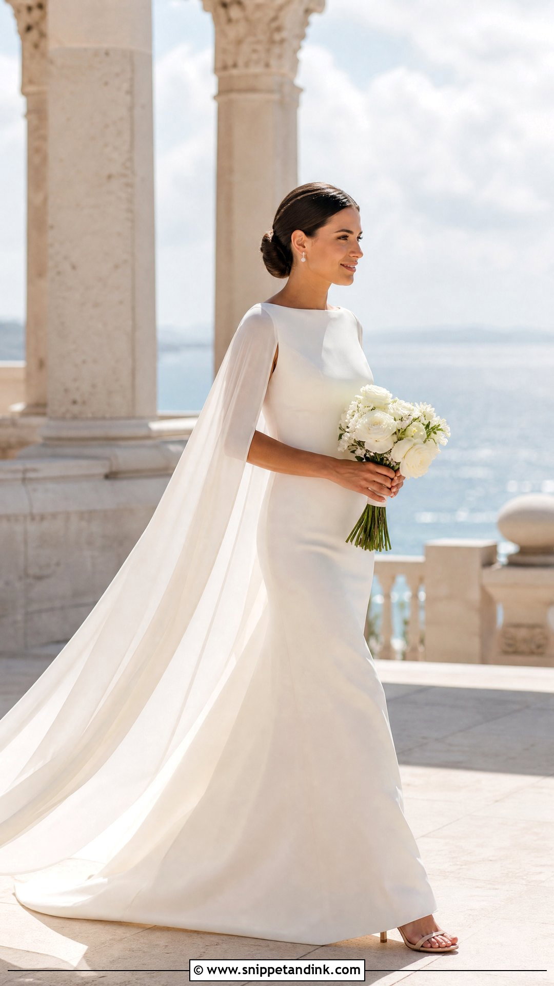 Cape Sleeve Bridal Dress - Snippet and Ink - 20 Modern Bridal Dress Ideas