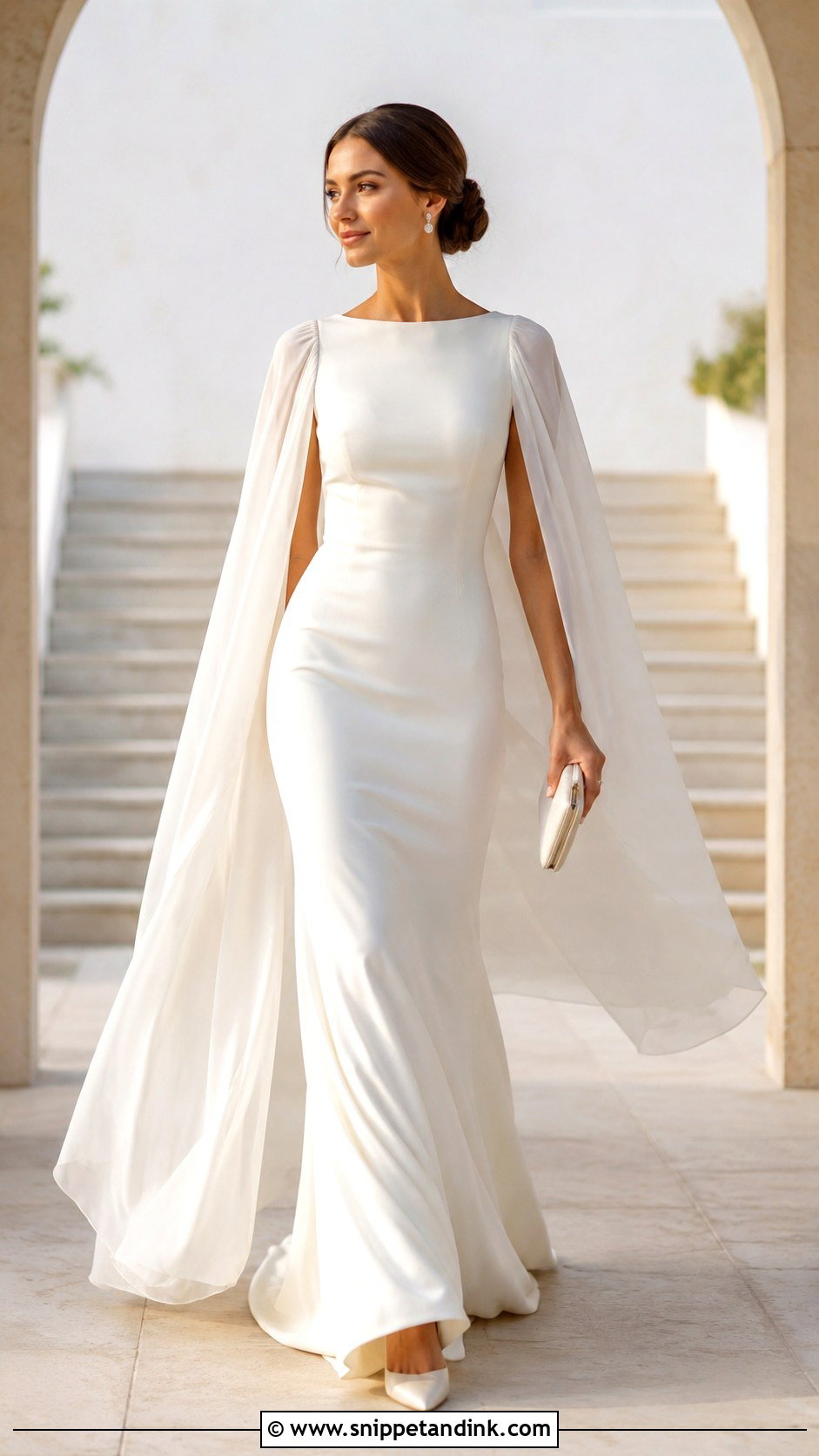 Cape Sleeve Bridal Frock Gown - Snippet and Ink - 20 Bridal Frocks Gowns