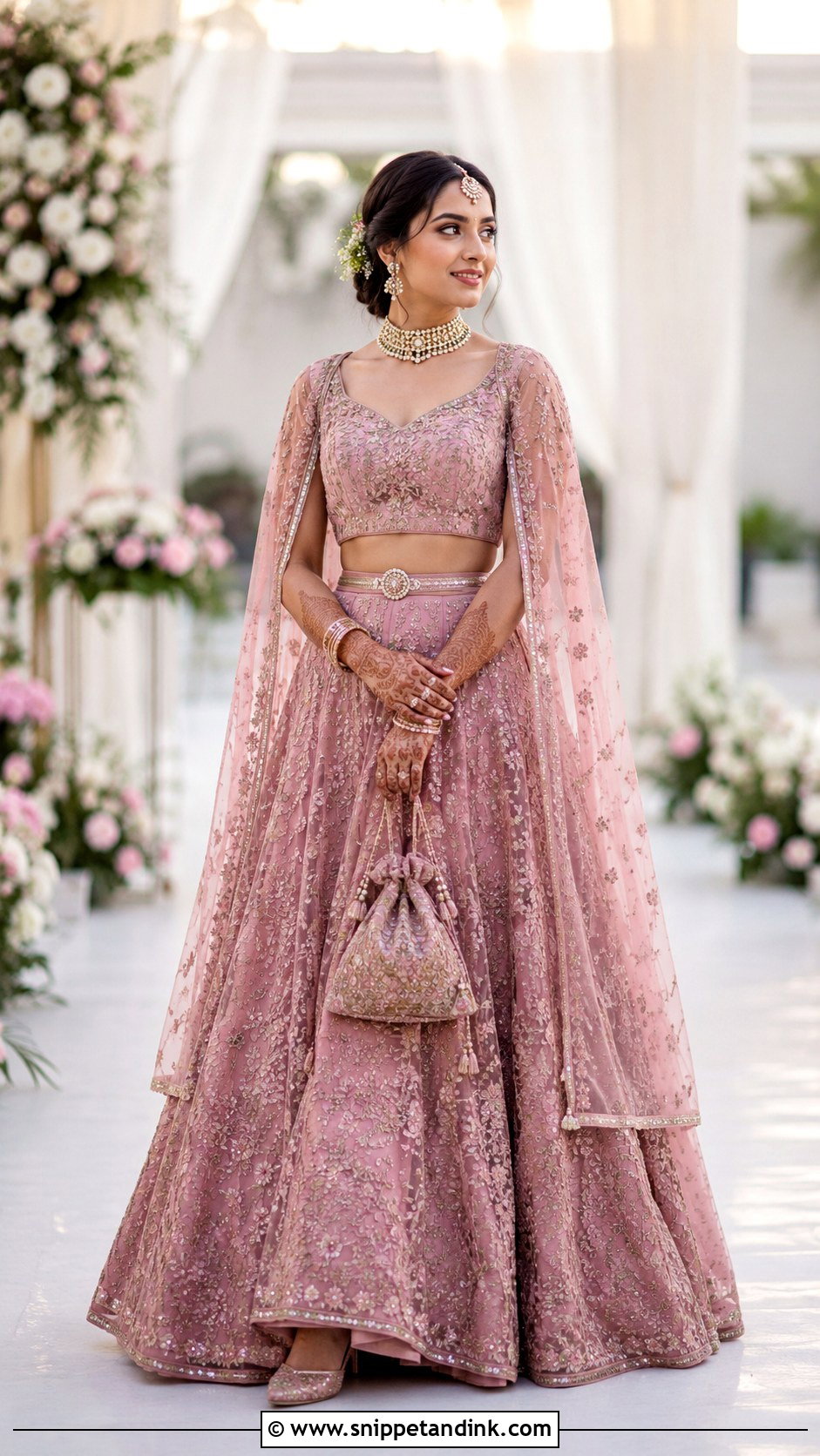 Cape Sleeve Bridal Lehenga Blouse - Snippet and Ink - 20 Bridal Lengha Blouse Designs