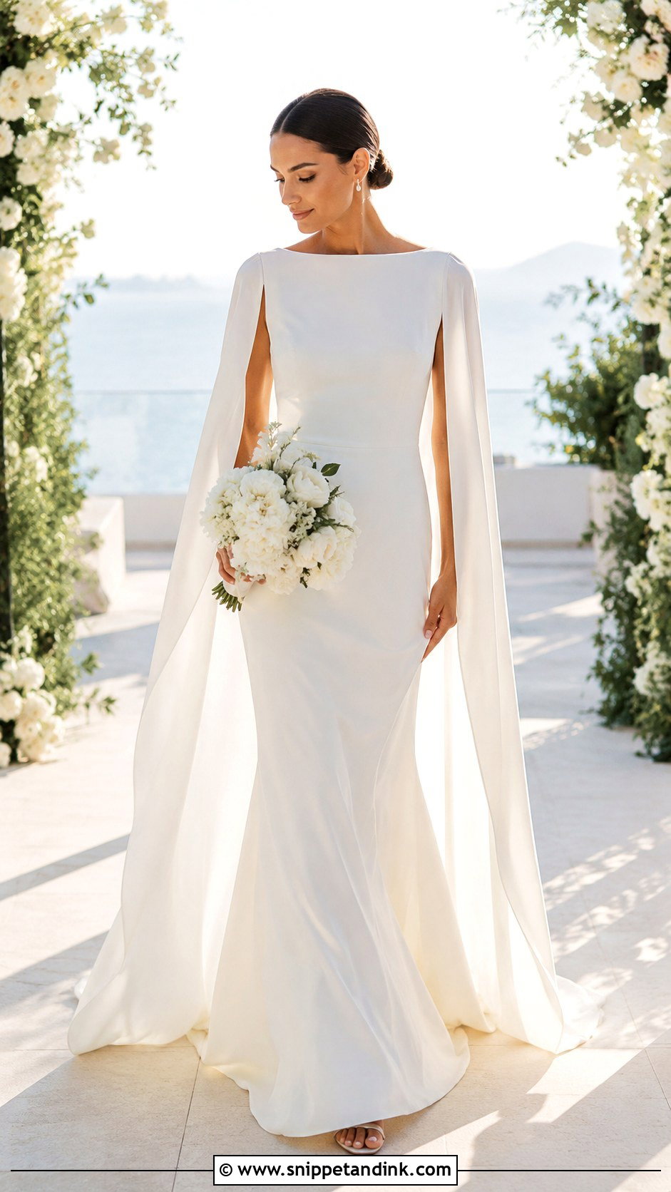 Cape Sleeve Bride Gown - Snippet and Ink - 25 Bride Gown Design Ideas