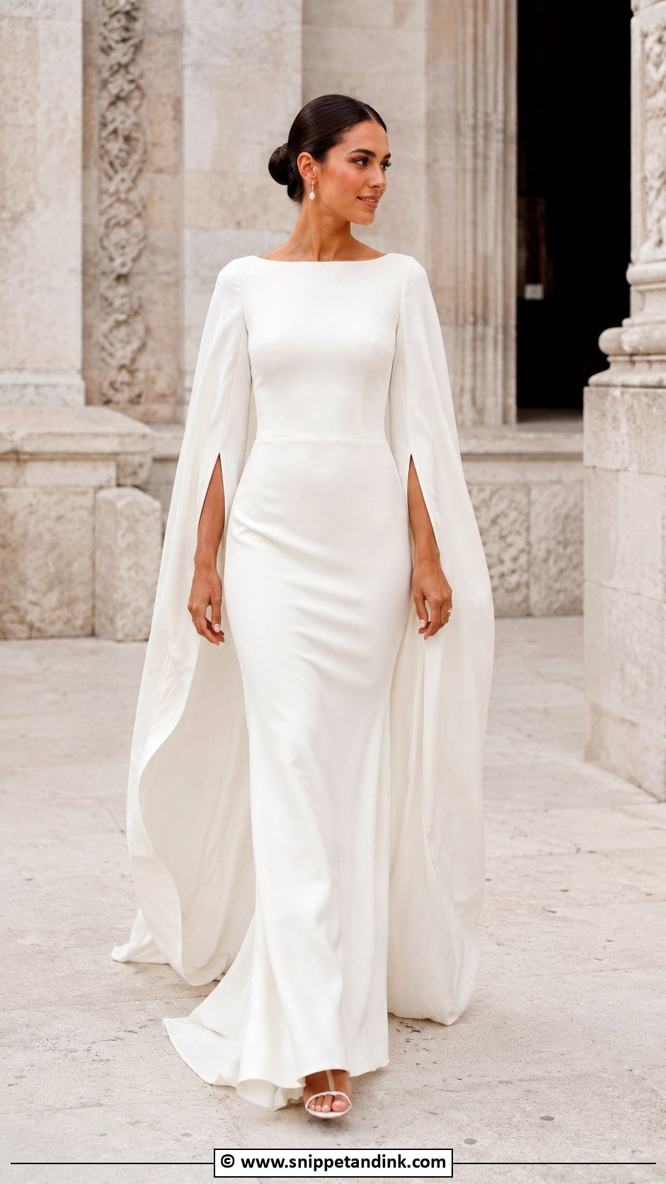 Cape Sleeve Bride Gown - Snippet and Ink - 30 Bride Gown Ideas