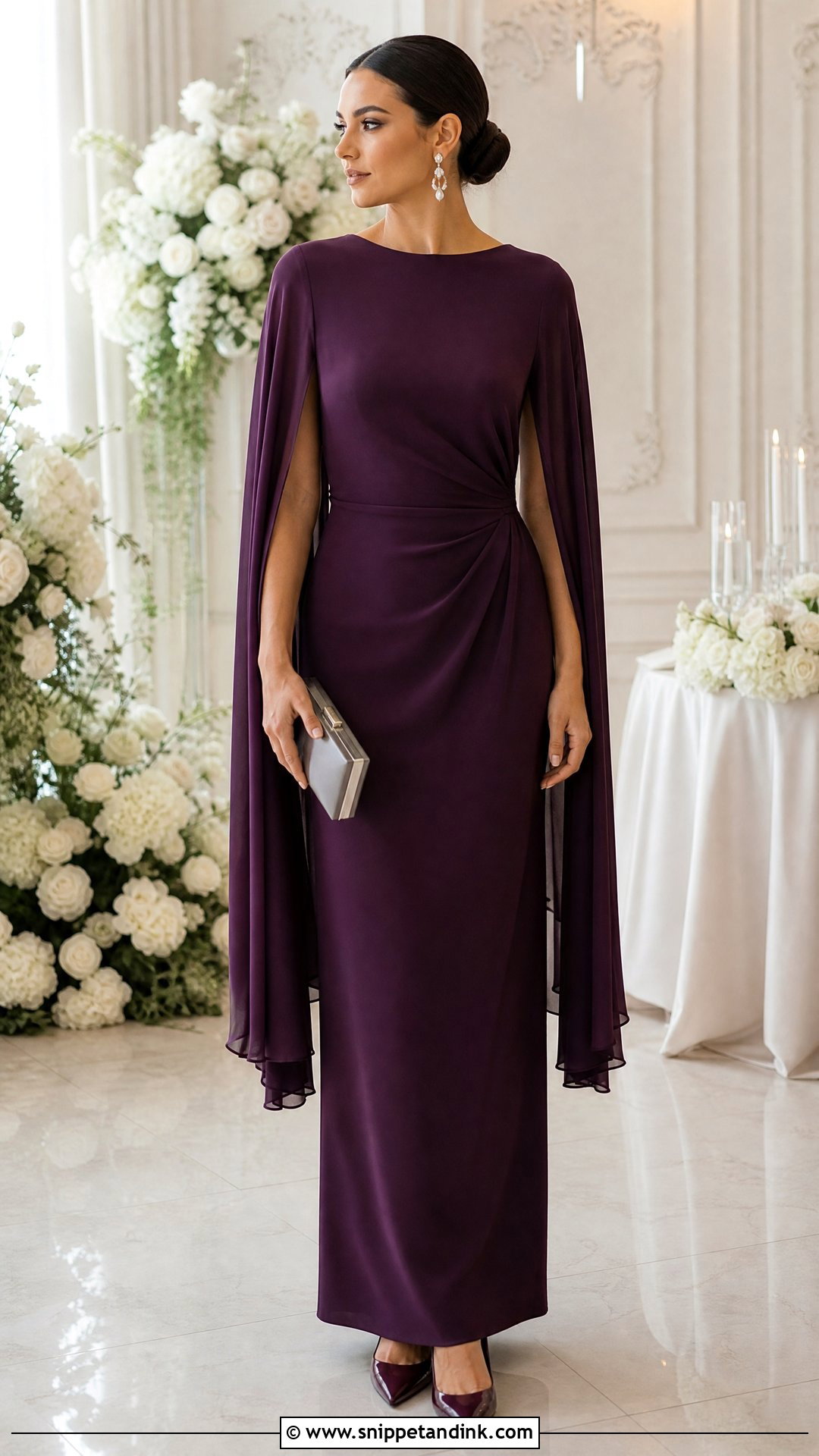 Cape Sleeve Bridesmaid Dress - Snippet and Ink - 20 Wedding Maids Dress Designs