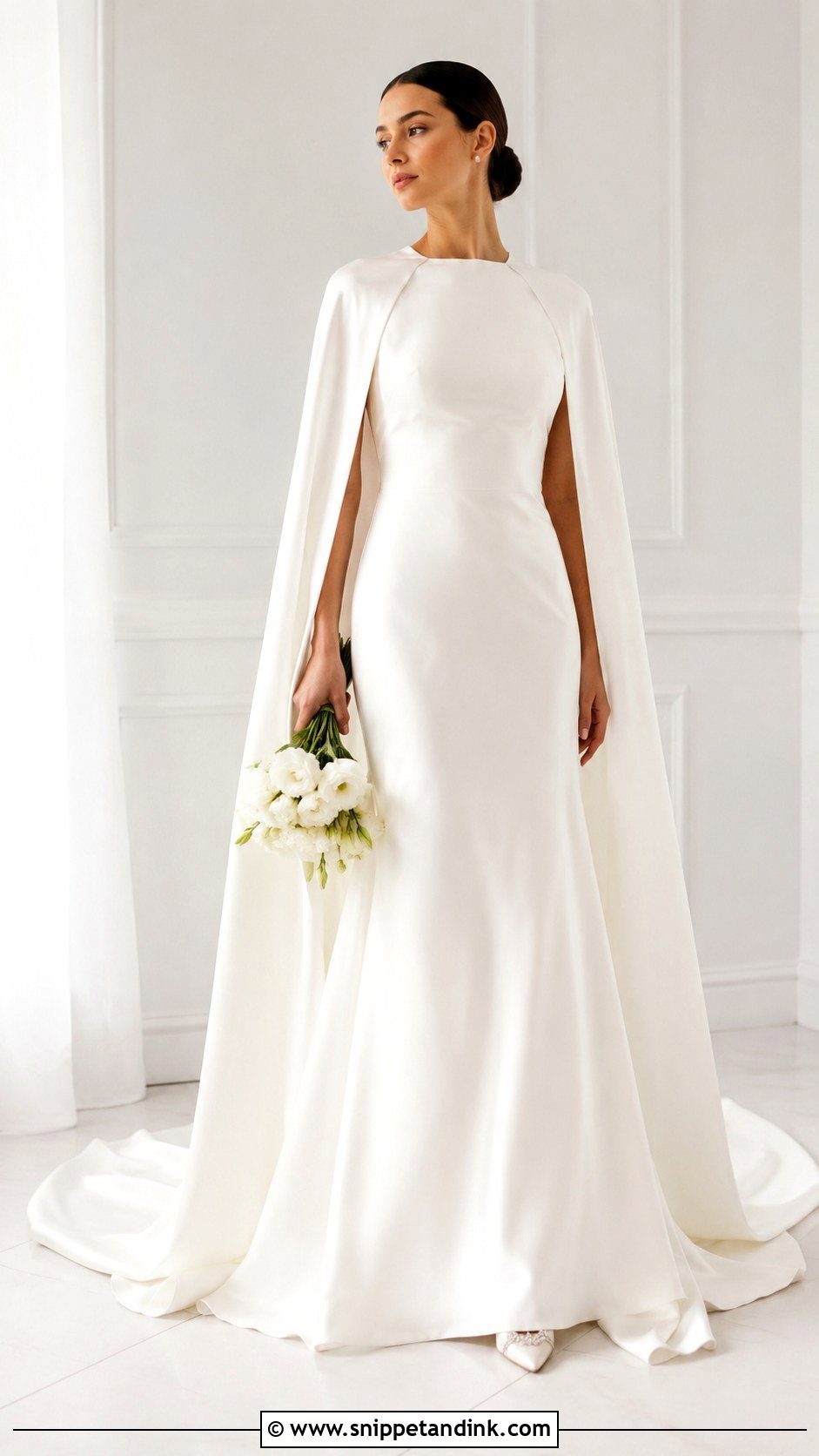 Cape Sleeve Christian Bridal Gown - Snippet and Ink - 30 Christian Bridal Gown Ideas