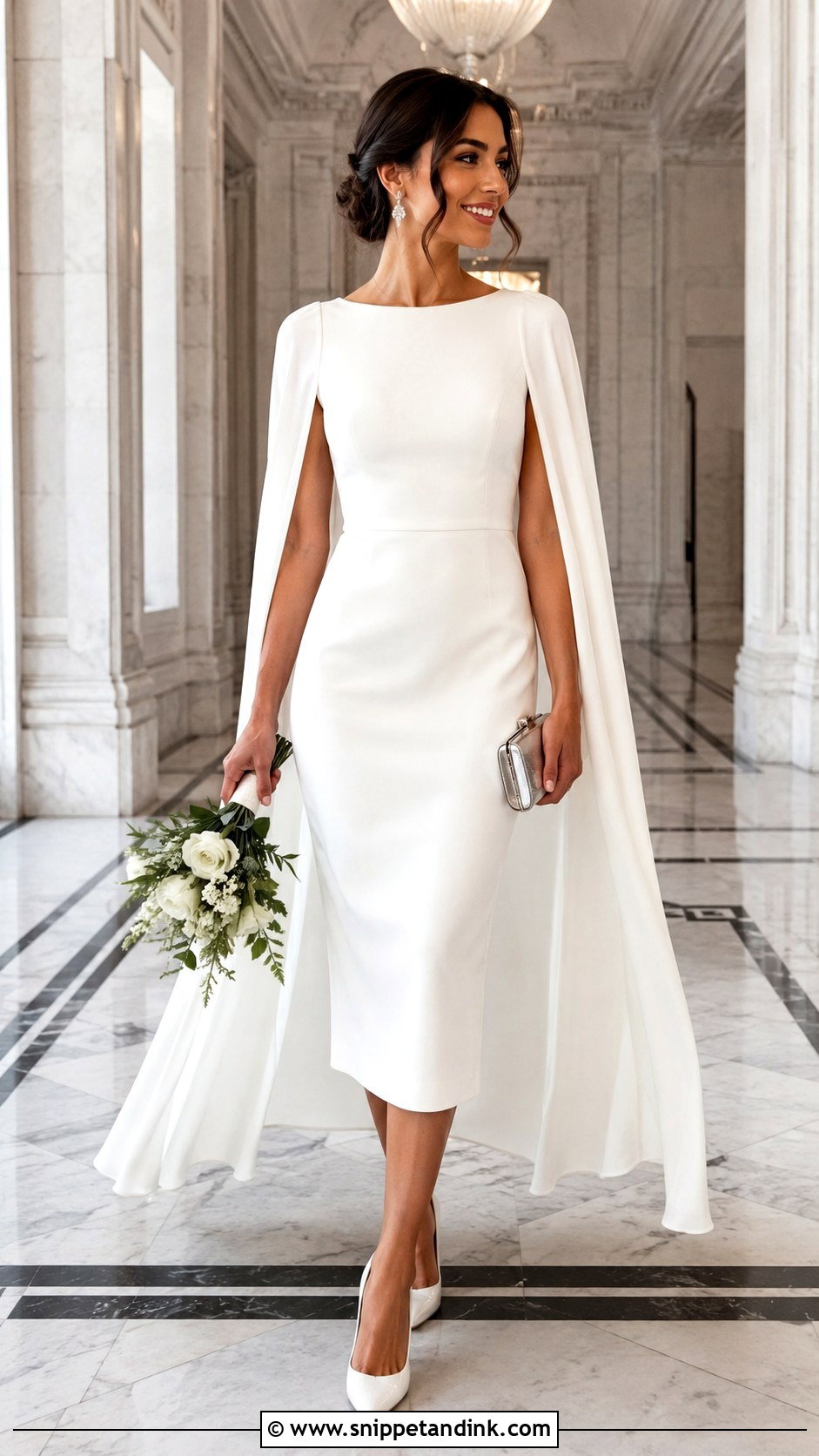 Cape Sleeve Civil Wedding Dress - Snippet and Ink - 20 Civil Wedding Dress Courts Brides Ideas
