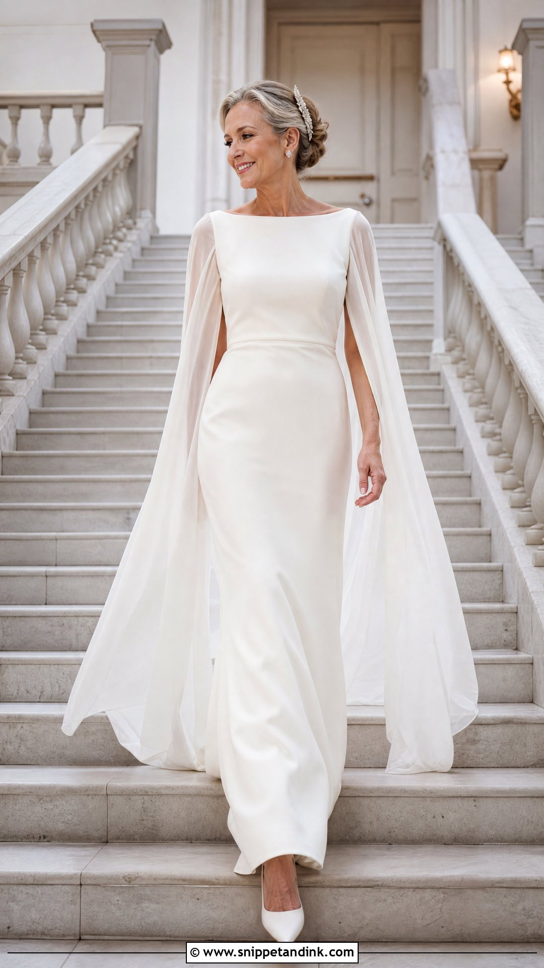 Cape Sleeve Column Wedding Dress - Snippet and Ink - 20 Original Wedding Dress Ideas