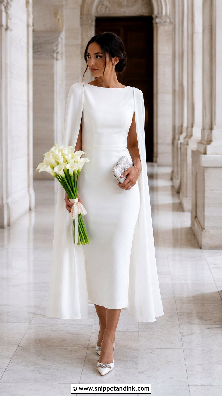 Cape Sleeve Court Wedding Dress - Snippet and Ink - 20 Dress for Court Wedding Ideas