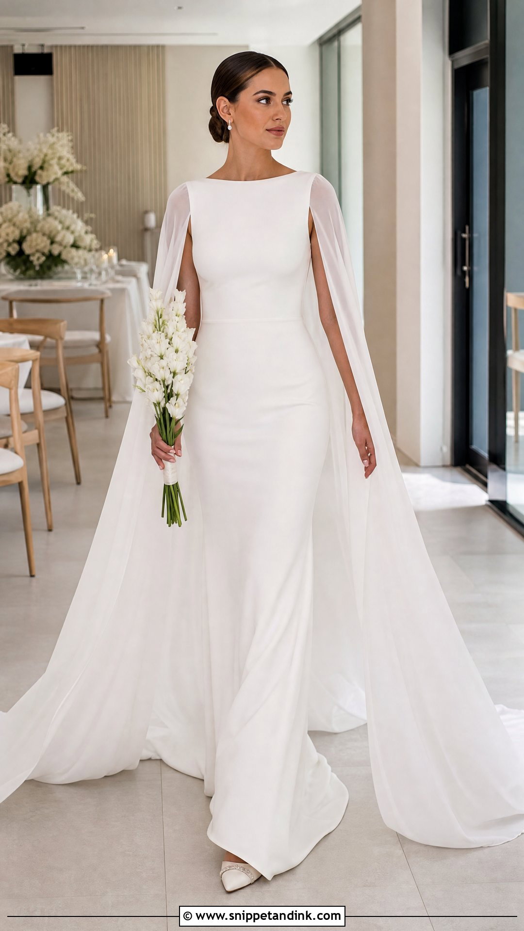 Cape Sleeve Couture Bridal Gown - Snippet and Ink - 25 Couture Bridal Gowns