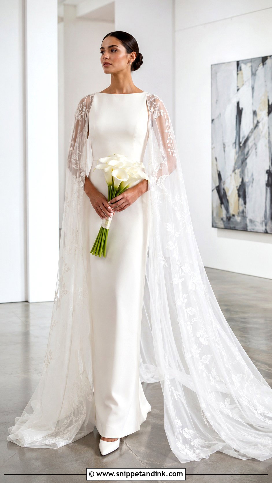 Cape Sleeve Couture Wedding Dress - Snippet and Ink - 20 Hey Couture Wedding Dress Ideas