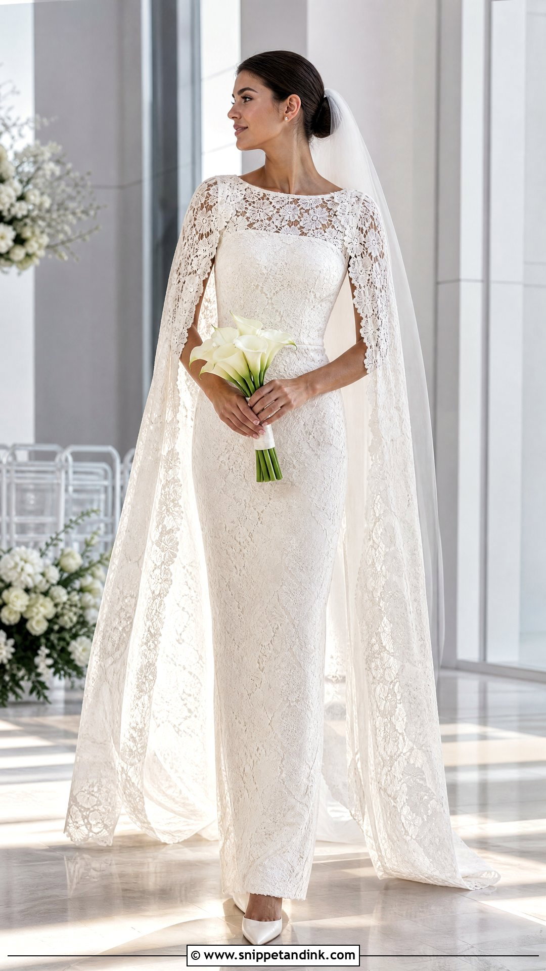 Cape Sleeve Dantel Wedding Dress - Snippet and Ink - 20 Wedding Dresses Dantel