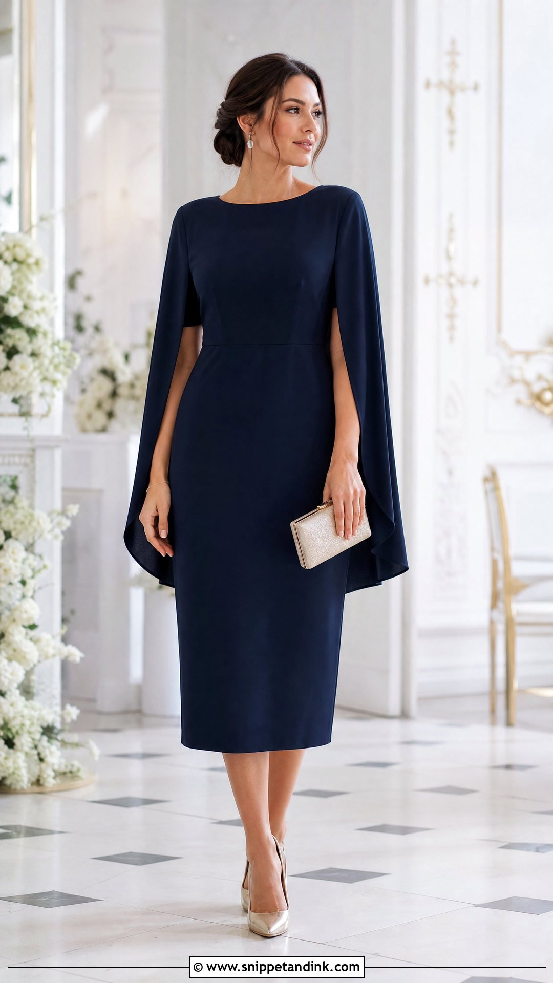 Cape Sleeve Dress For Sister Wedding - Snippet and Ink - 25 Dress for Sister Wedding Ideas