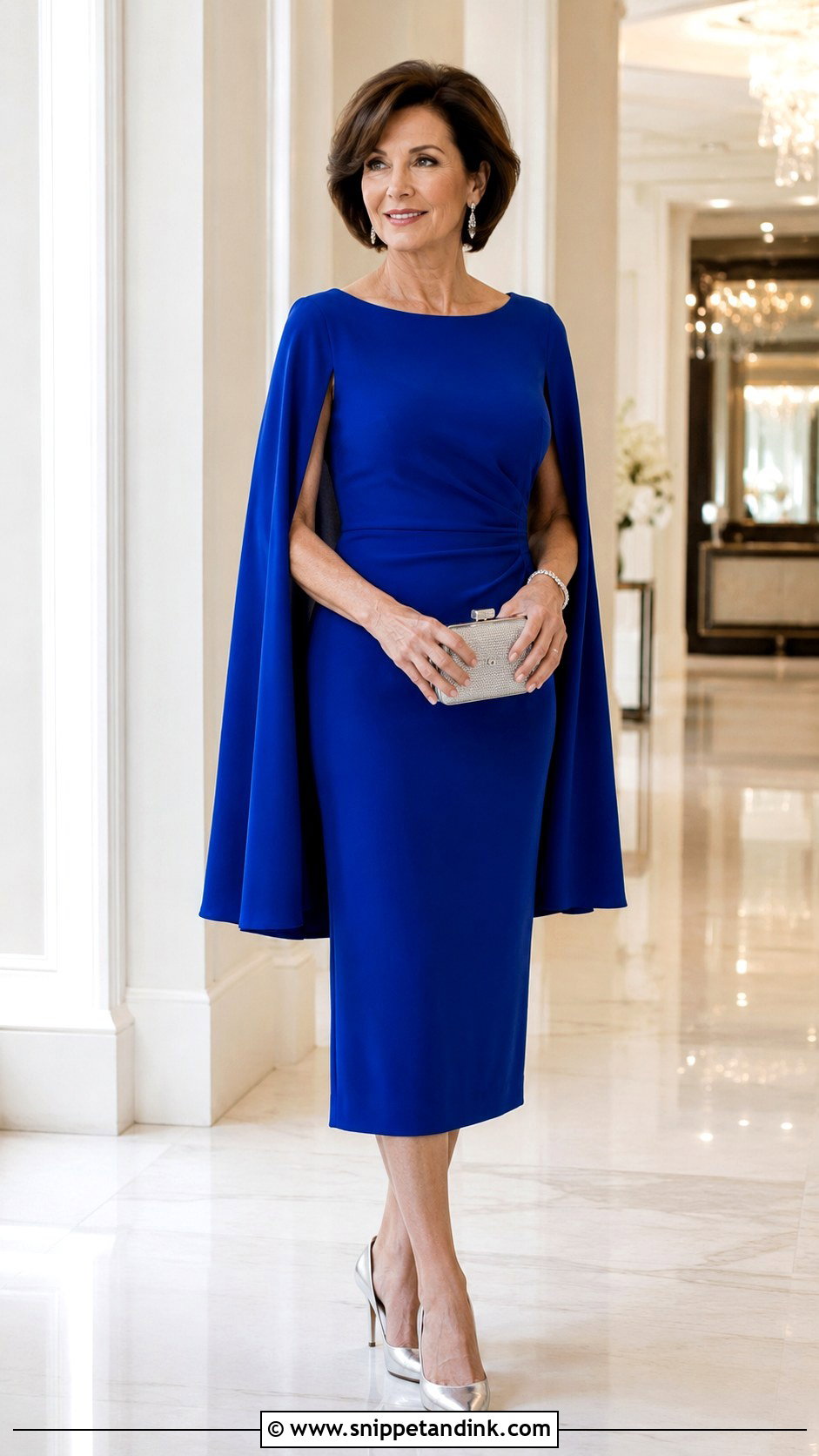 Cape Sleeve Dress Wedding Guest Outfit - Snippet and Ink - 20 Best Lady Style for Wedding Ideas