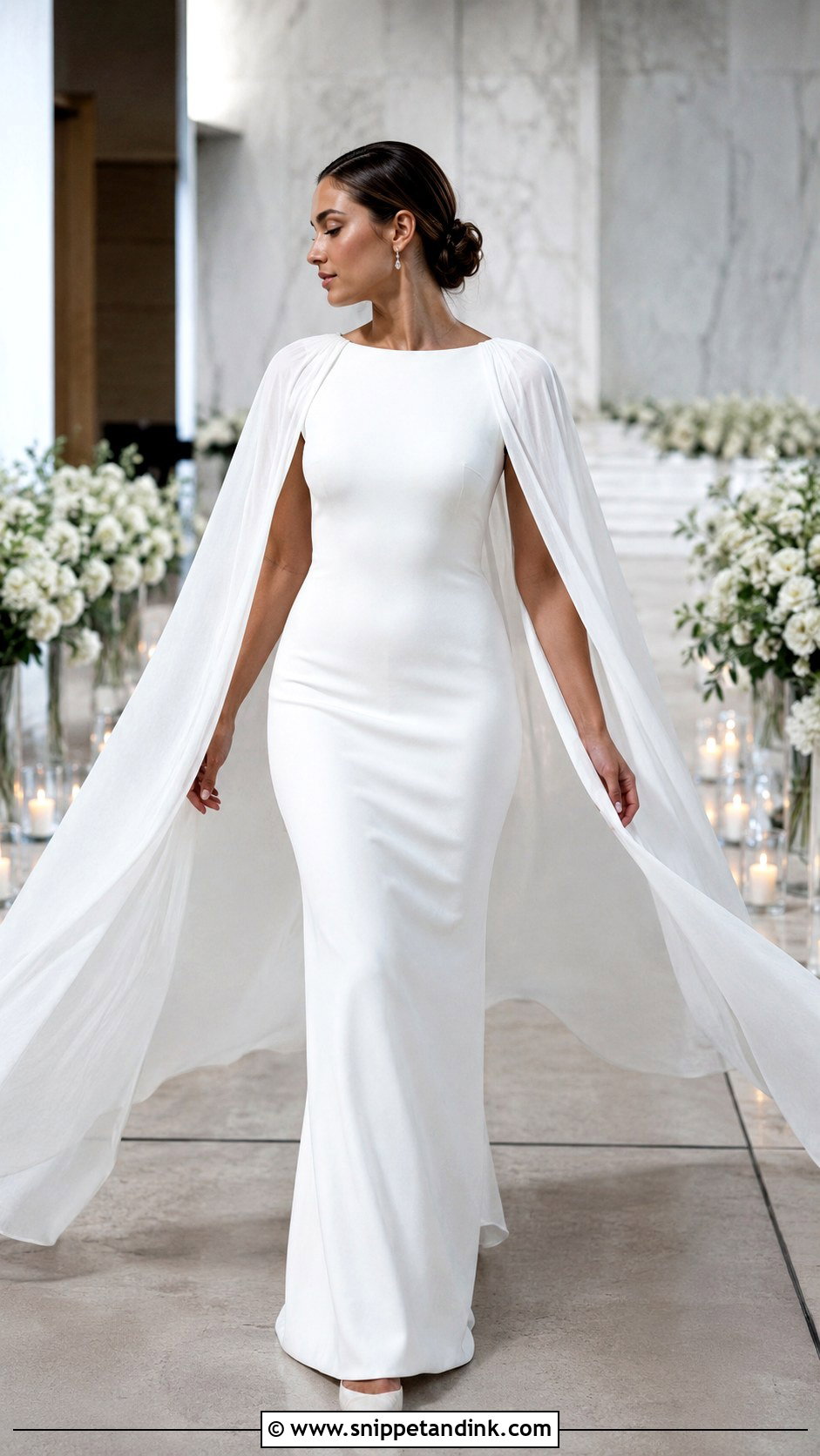 Cape Sleeve Etsy Wedding Dress - Snippet and Ink - 20 Etsy Wedding Dress Ideas