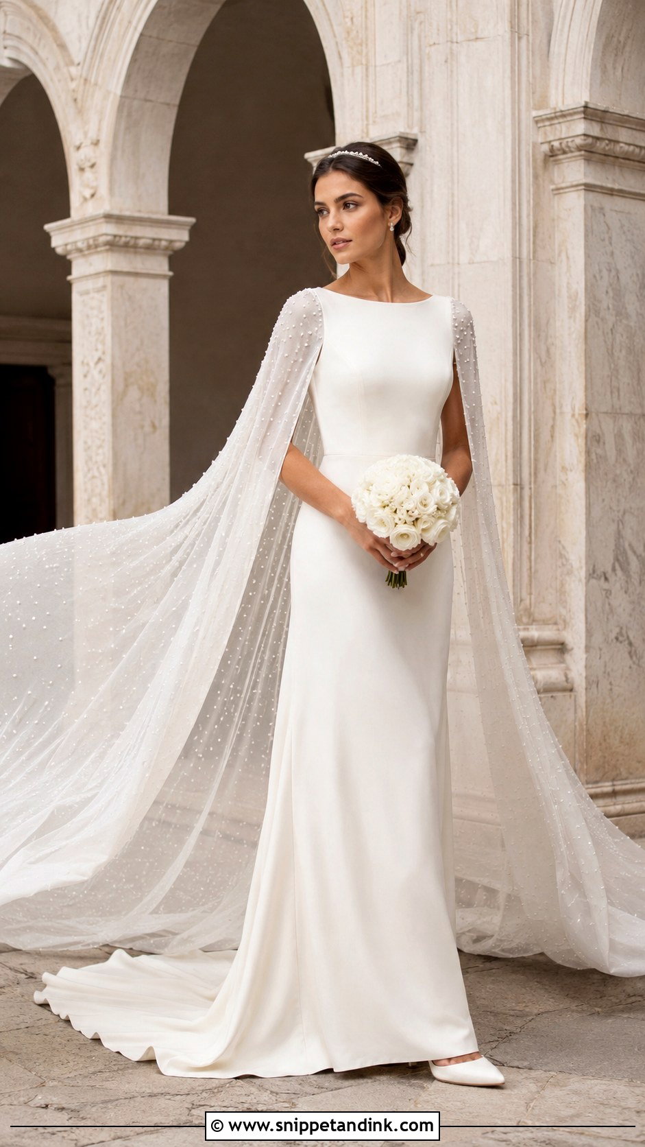 Cape Sleeve Fairy Wedding Dress - Snippet and Ink - 20 Fairy Wedding Dresses