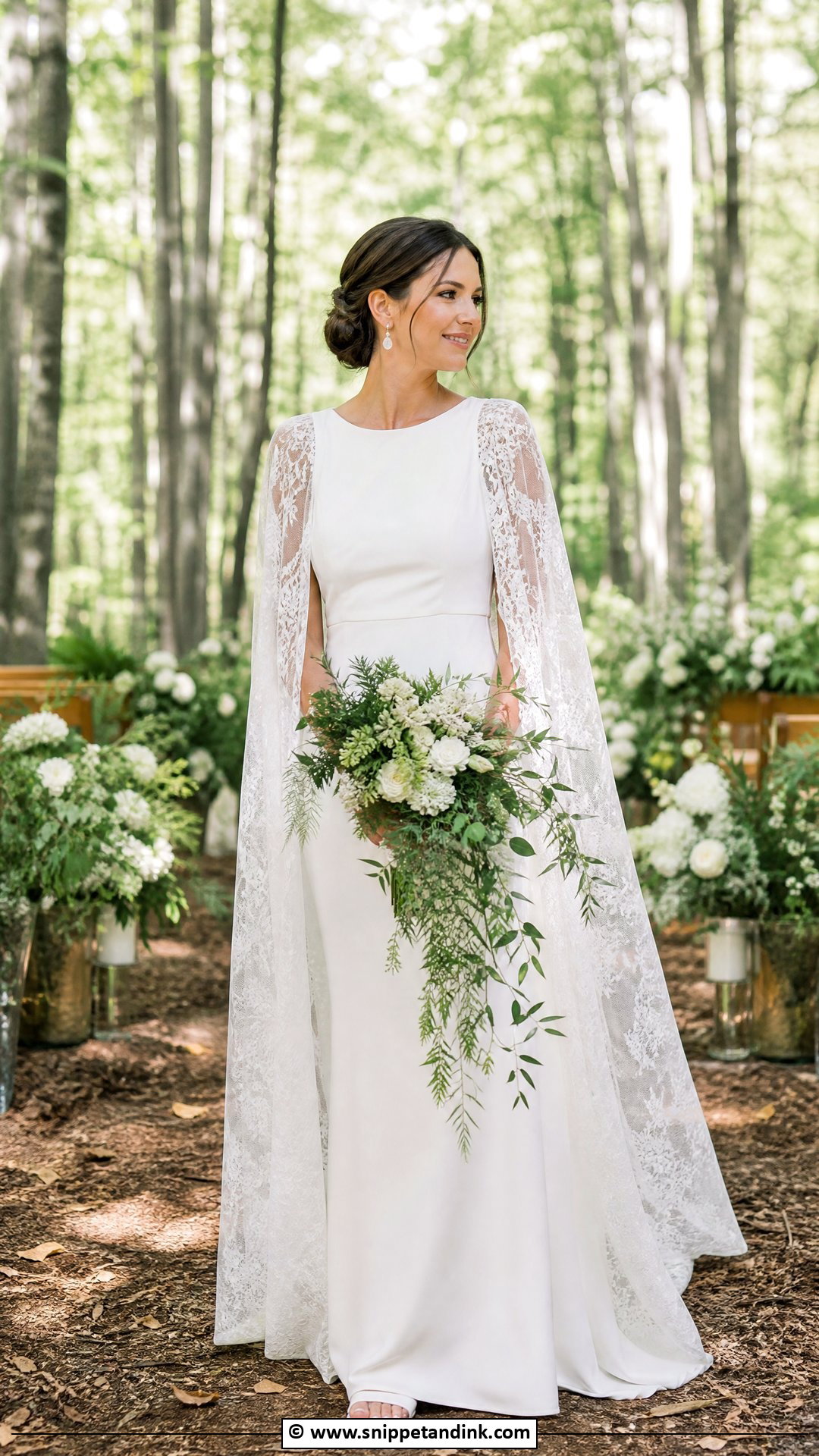 Cape Sleeve Forest Wedding Dress - Snippet and Ink - 35 Forest Wedding Dress Ideas