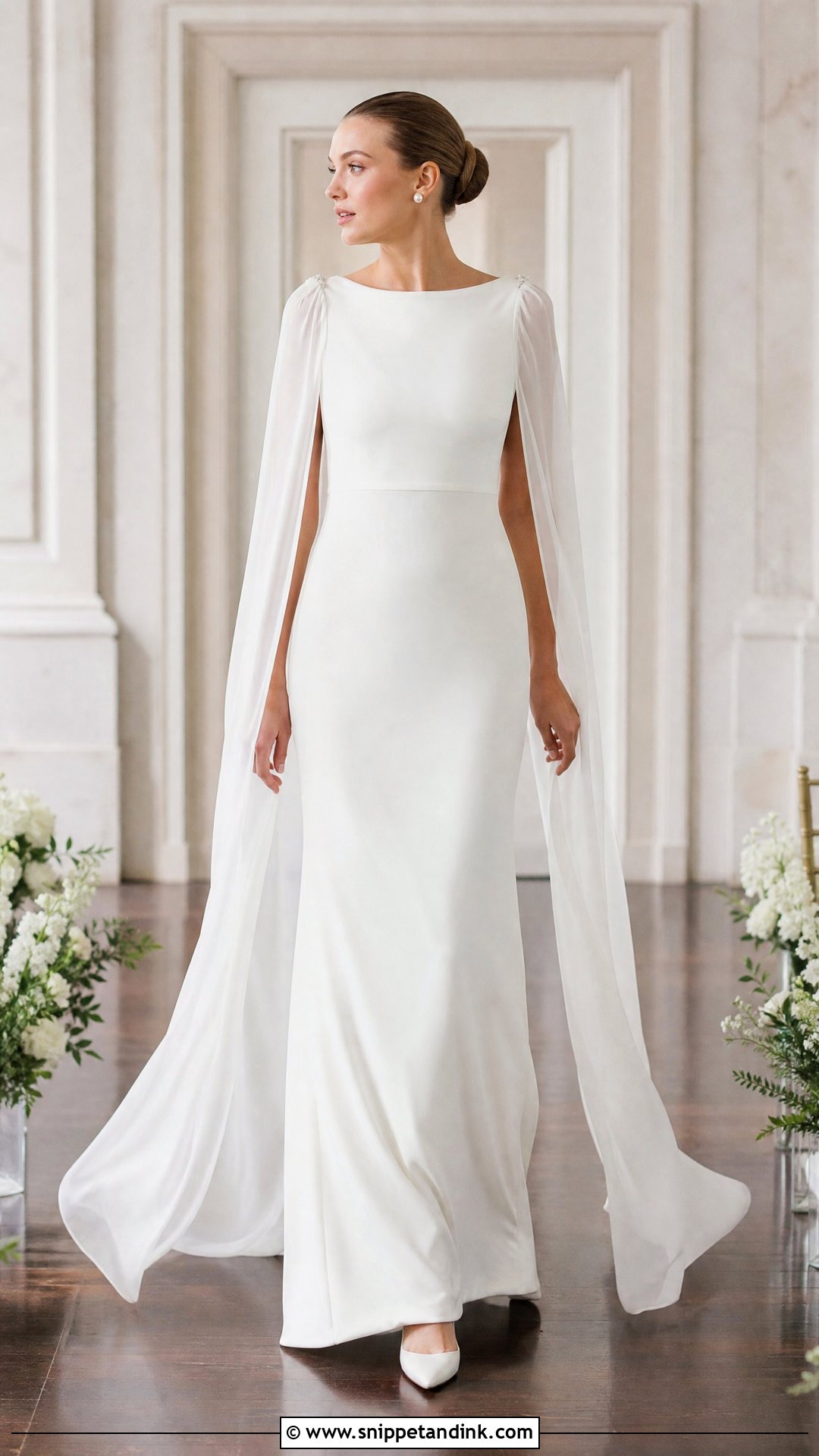 Cape Sleeve Formal Bridal Dress - Snippet and Ink - 20 Formal Bridal Dress Ideas