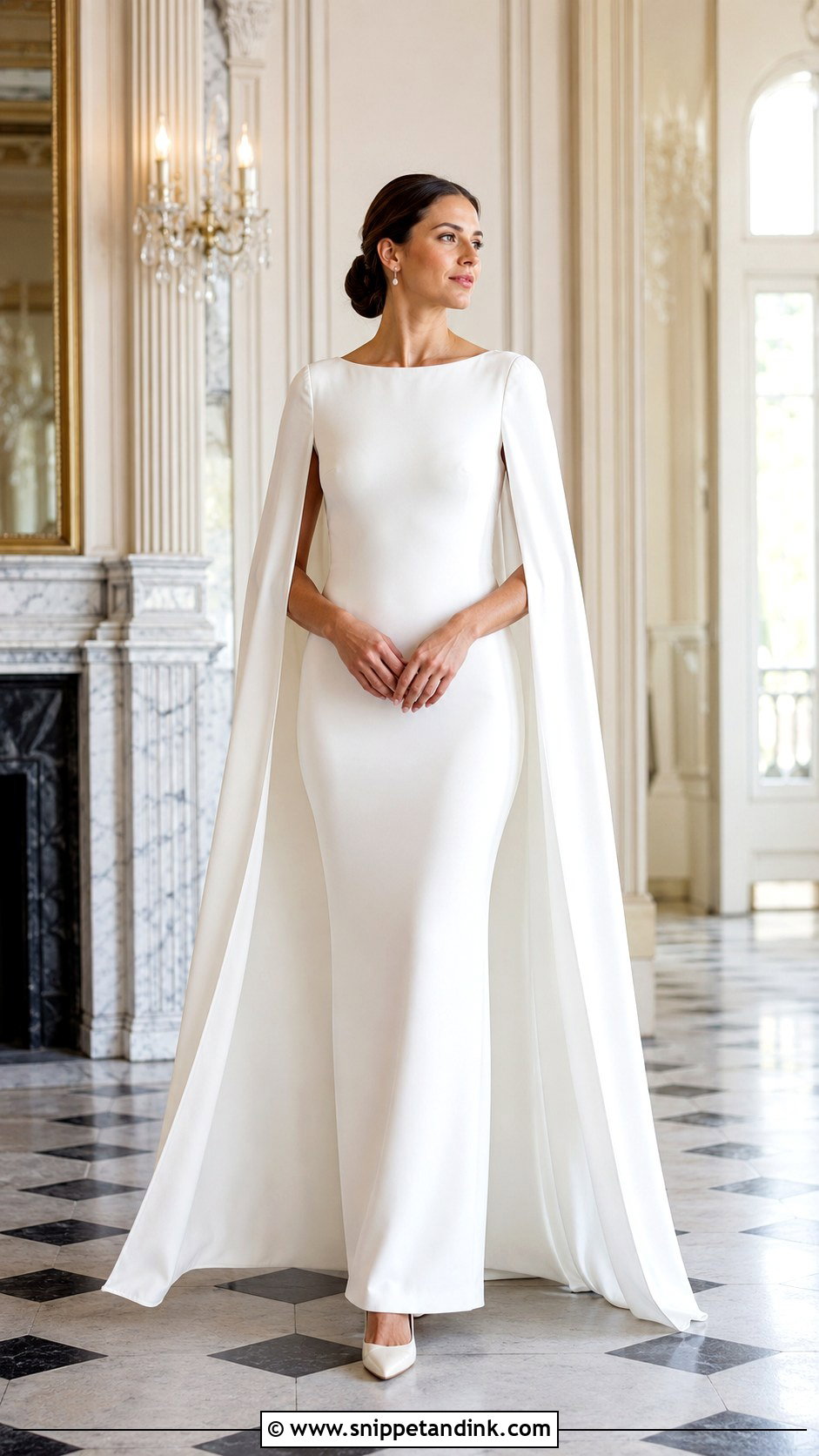 Cape Sleeve French Wedding Dress - Snippet and Ink - 20 French Wedding Dresses