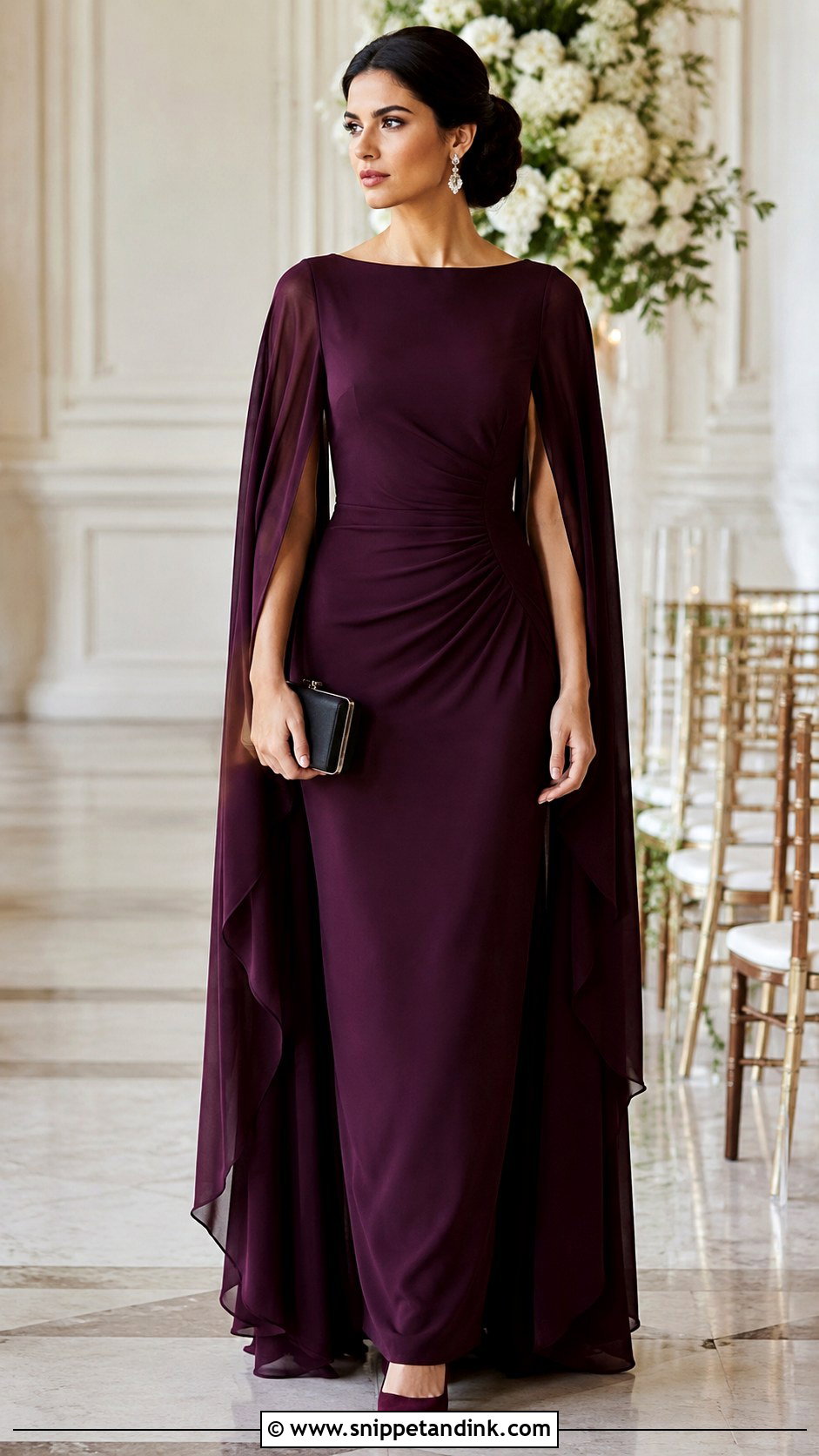 Cape Sleeve Gown For Formal Wedding - Snippet and Ink - 20 Formal Wedding Attire Women Ideas