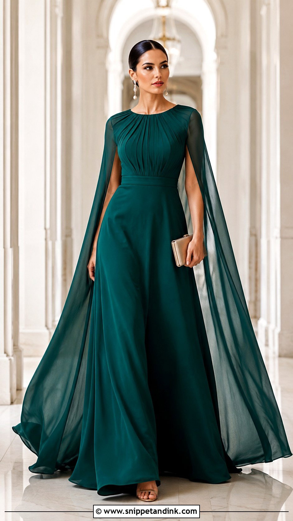 Cape Sleeve Gown - Snippet and Ink - 25 Fairytale Gowns