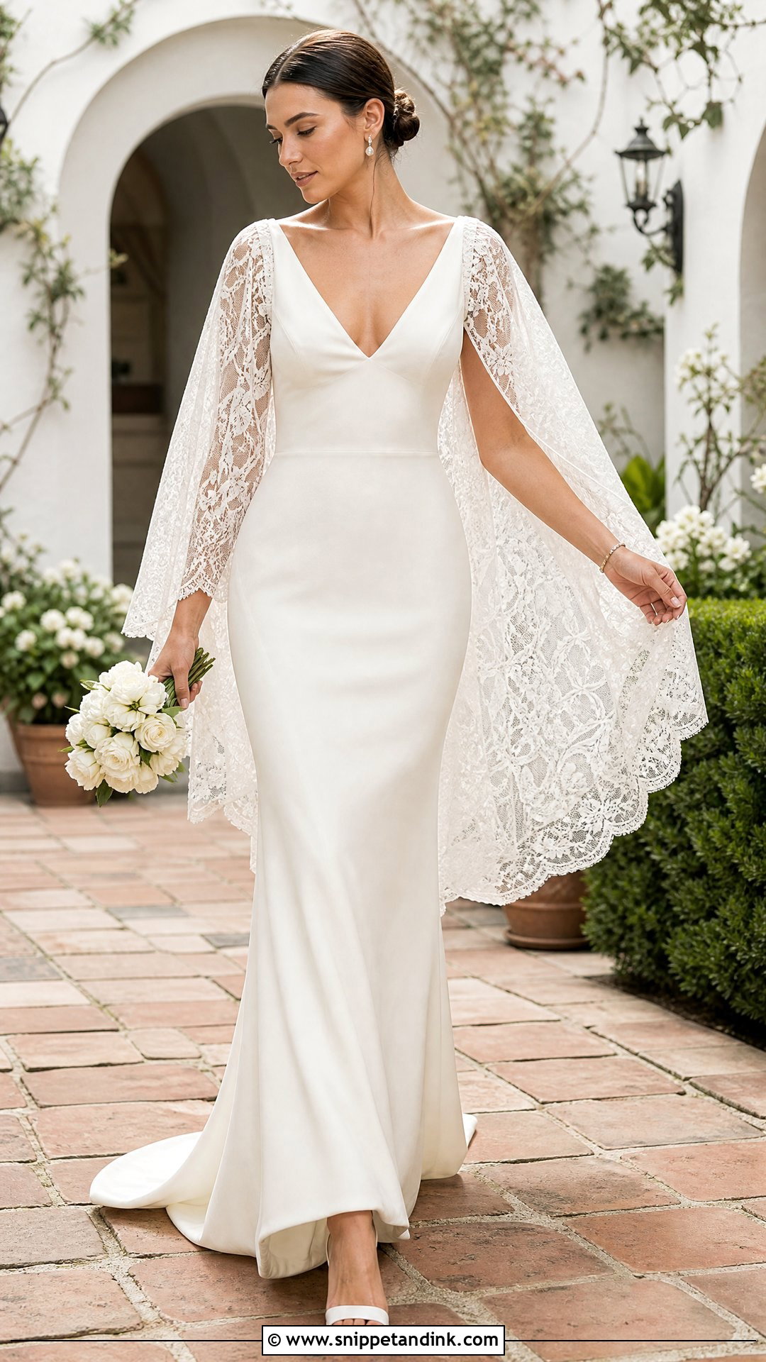 Cape Sleeve Hippie Wedding Dress - Snippet and Ink - 20 Hippie Wedding Dresses