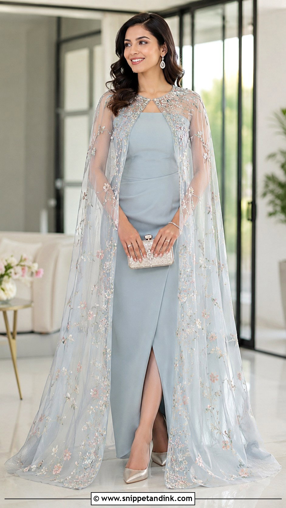 Cape Sleeve Indo Western Party Wear Gown - Snippet and Ink - 20 Indo Western Party Wear Gowns Wedding Dresses