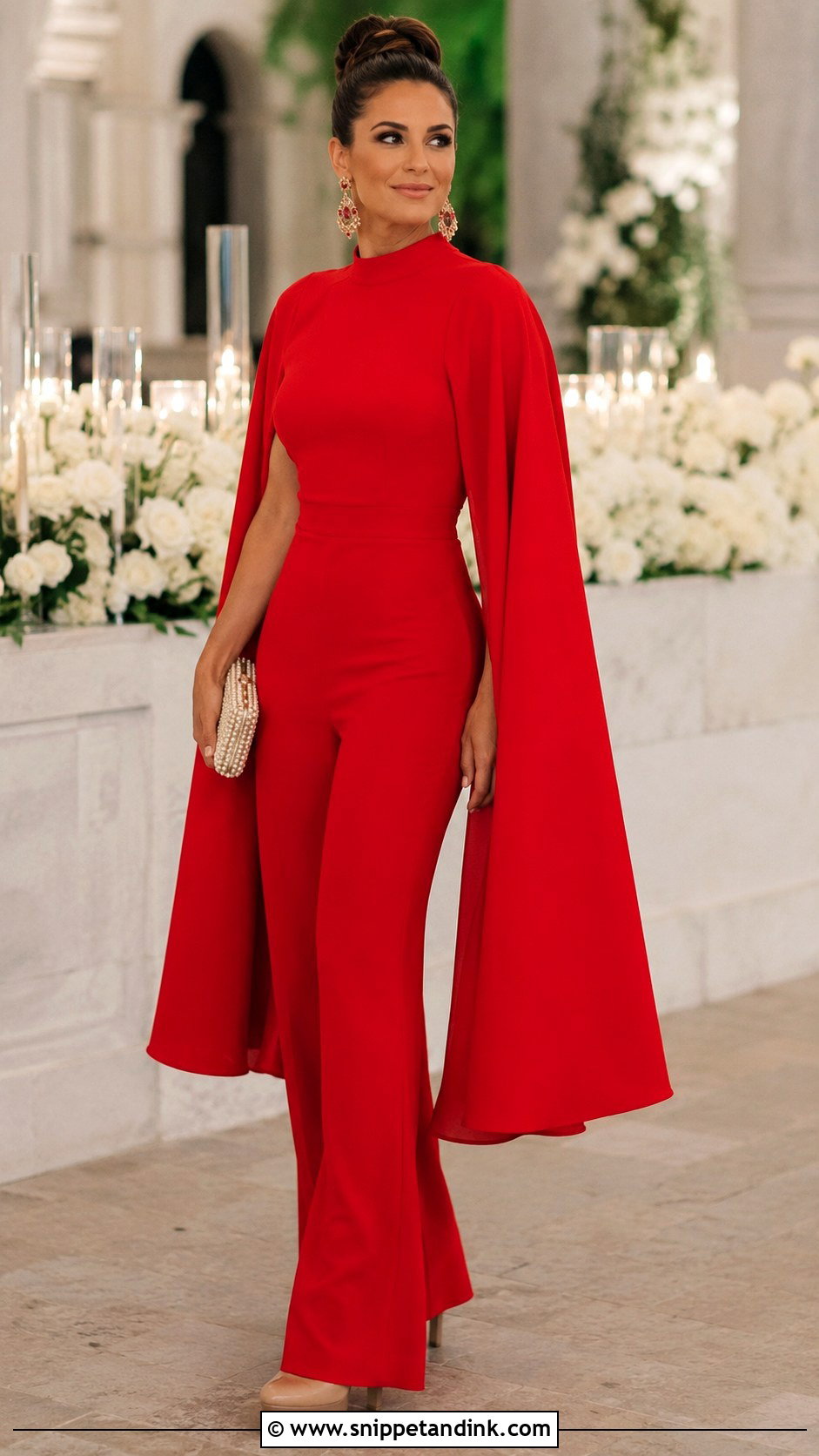 Cape Sleeve Jumpsuit For A Funky Formal Wedding - Snippet and Ink - 20 Funky Formal Wedding Attire Ideas