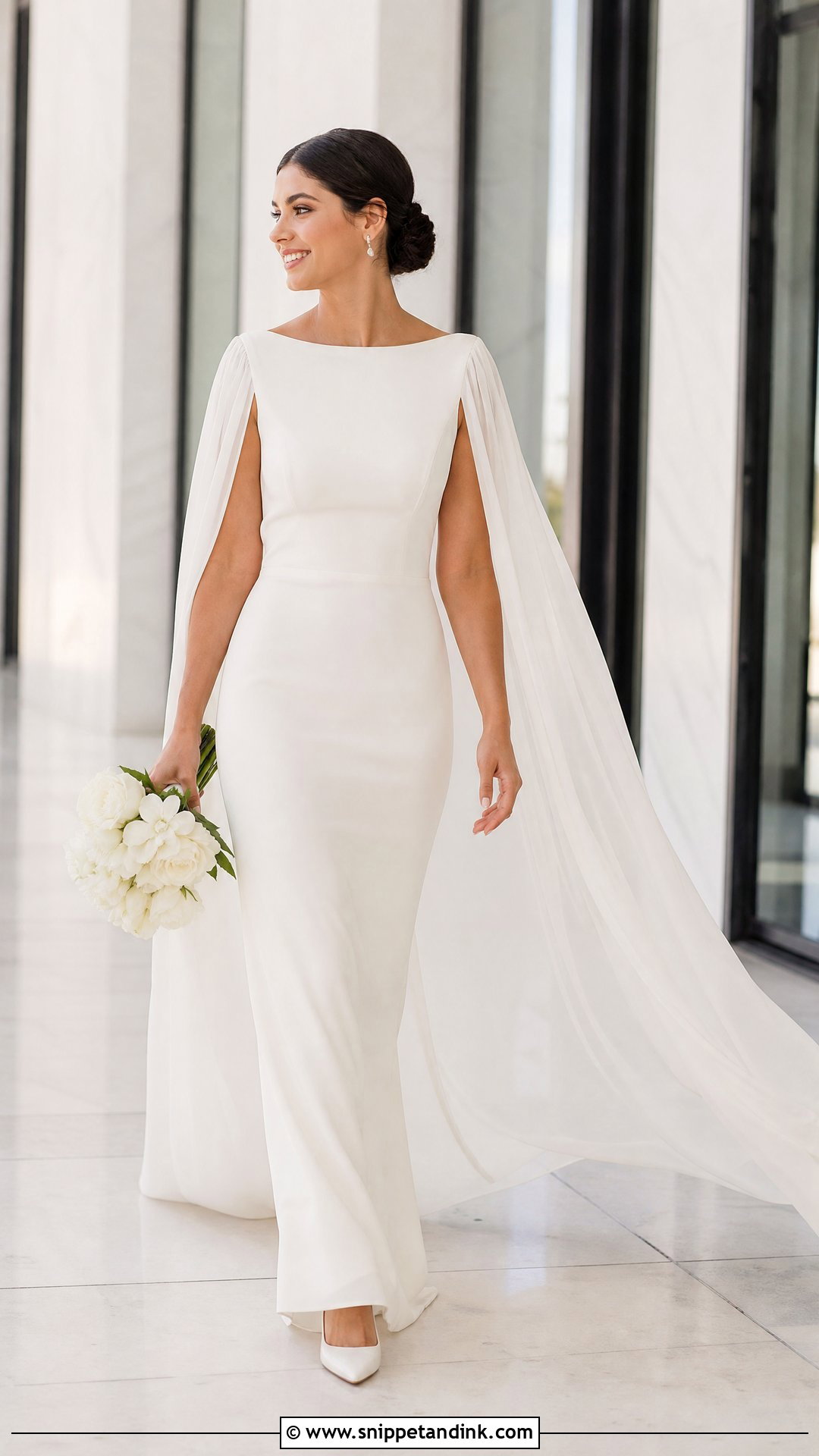 Cape Sleeve Marriage Dress - Snippet and Ink - 20 Marriage Dresses