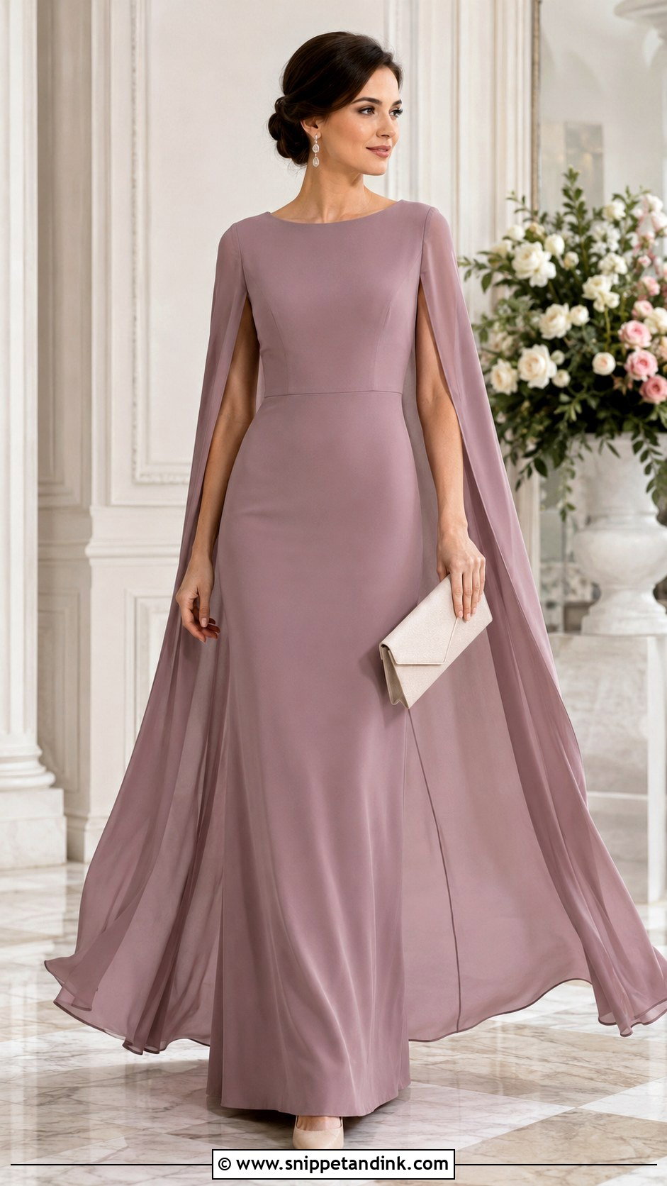 Cape Sleeve Matron of Honor Dress - Snippet and Ink - 20 Matron of Honor Ideas