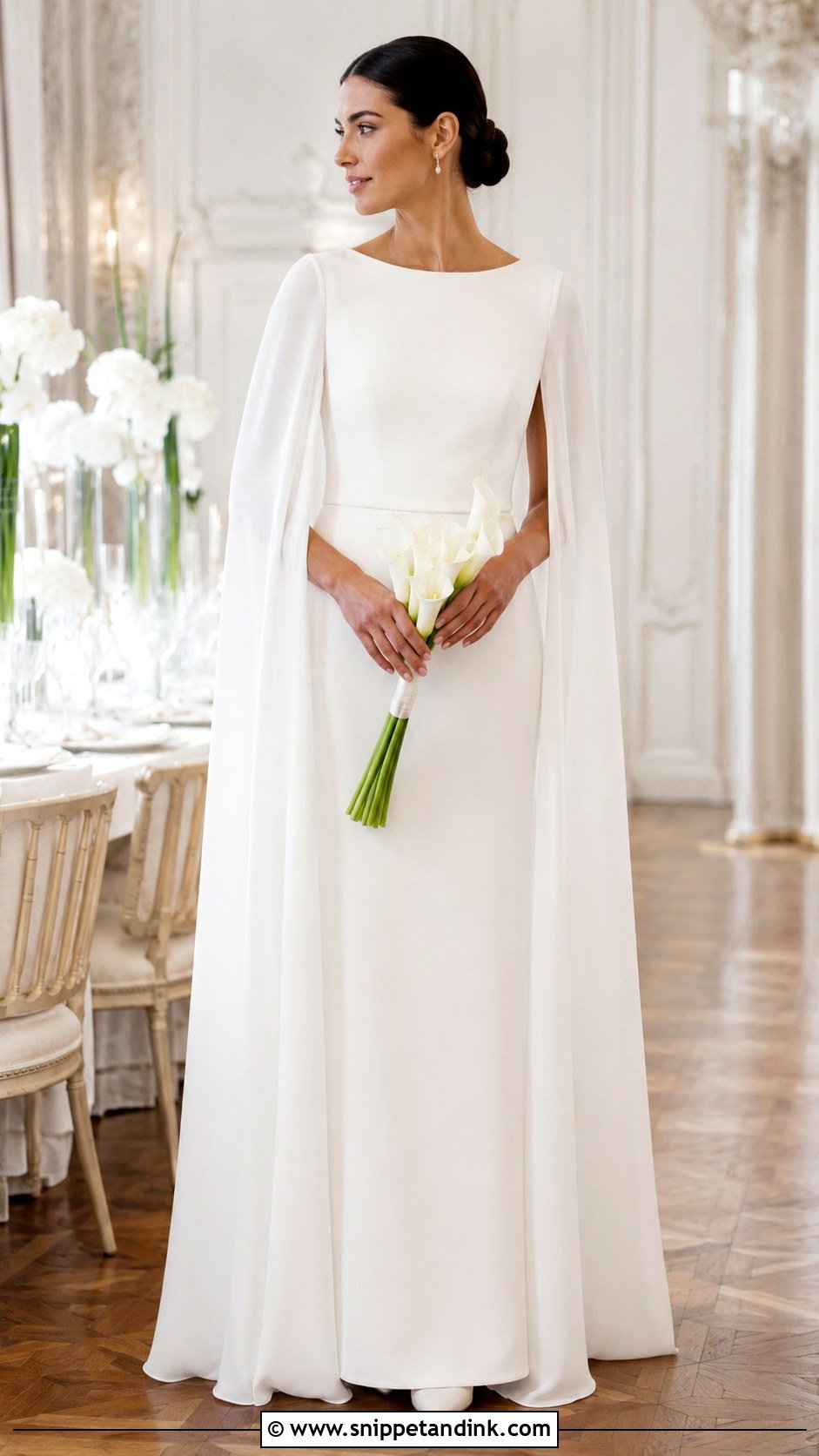Cape Sleeve Morning Wedding Dress - Snippet and Ink - 20 Morning Wedding Dress Ideas