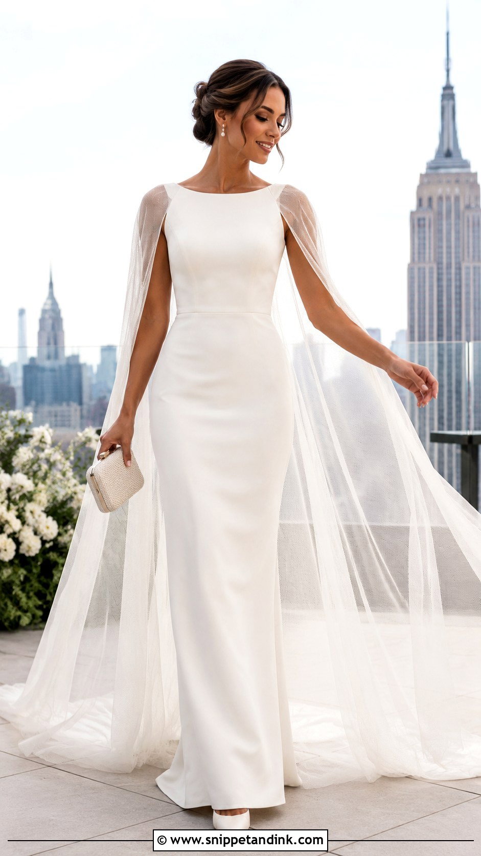Cape Sleeve Net Wedding Dress - Snippet and Ink - 20 Net Wedding Dress Ideas