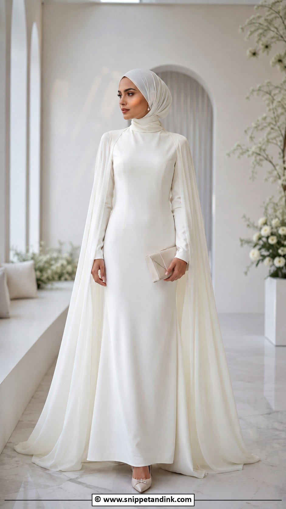 Cape Sleeve Nikah Dress - Snippet and Ink - 30 Muslim Nikah Dresses
