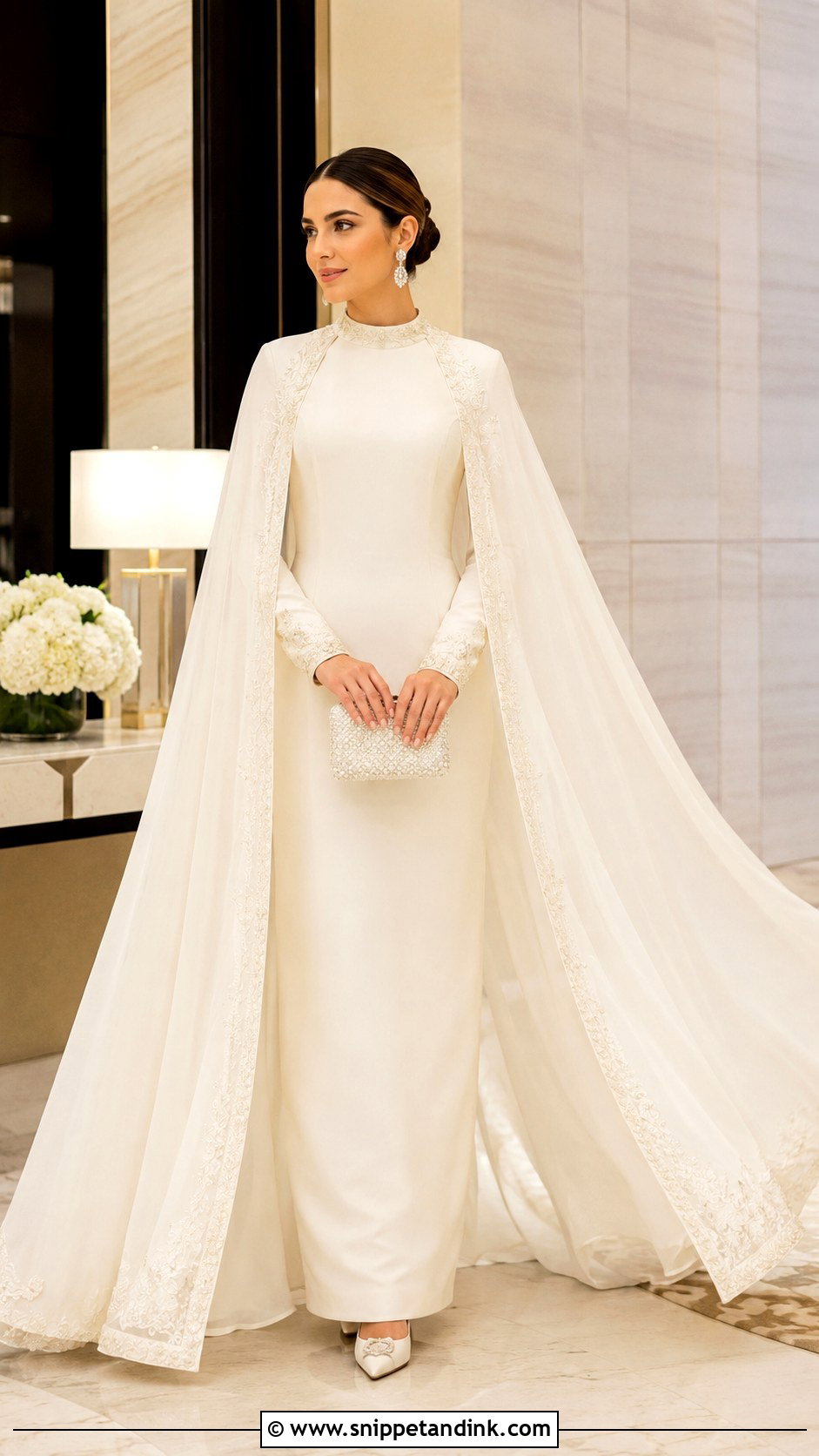 Cape Sleeve Nikah Gown - Snippet and Ink - 20 Dress for Nikah Ideas